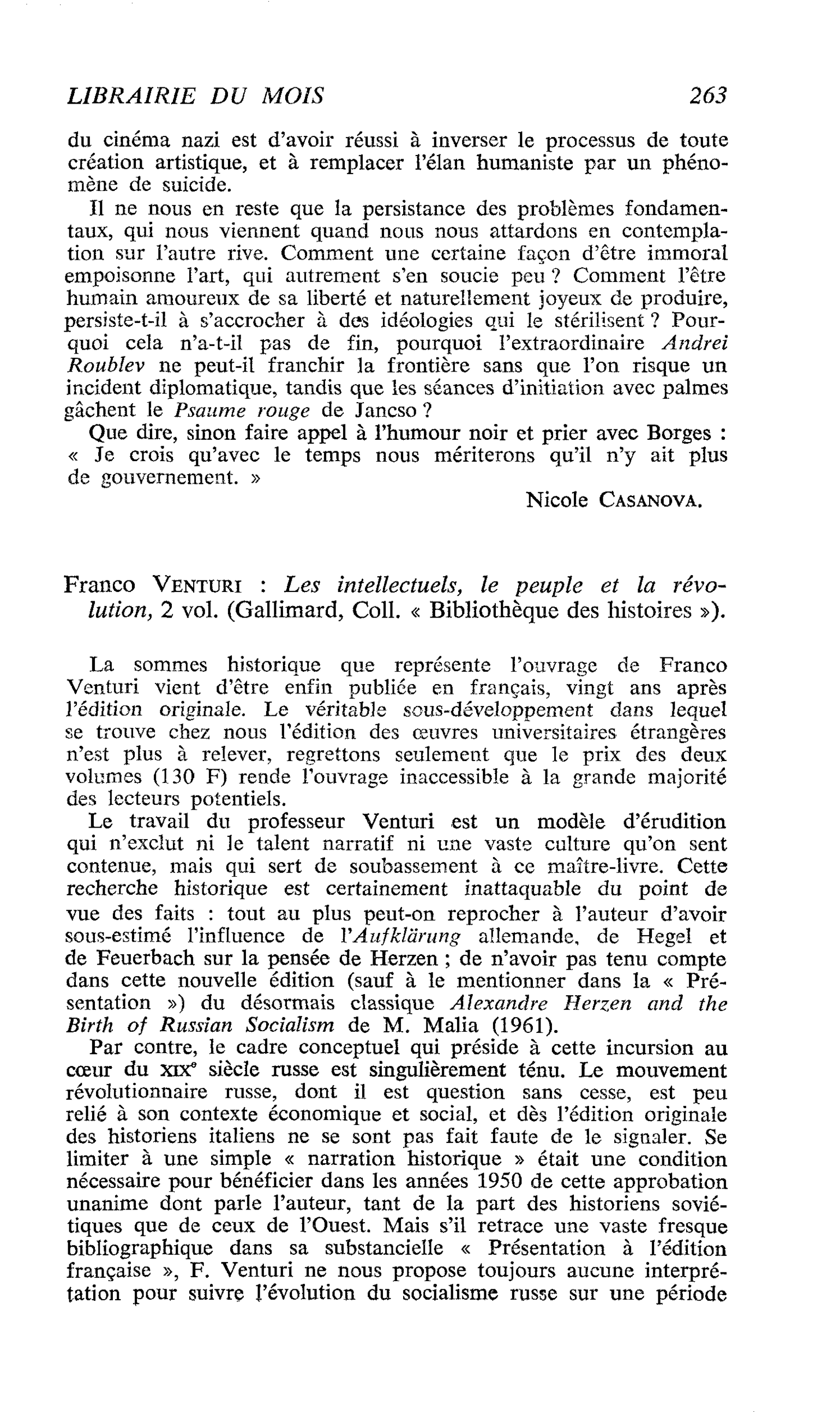 Franco Venturi : Les intellectuels, le peuple et la révolution
