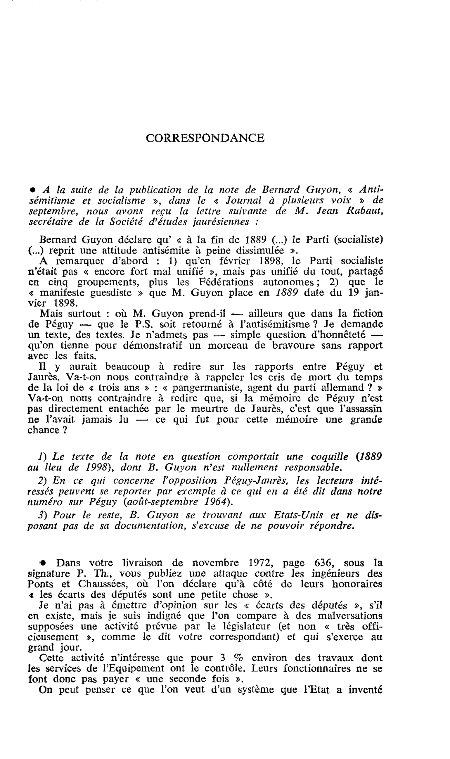 Correspondance