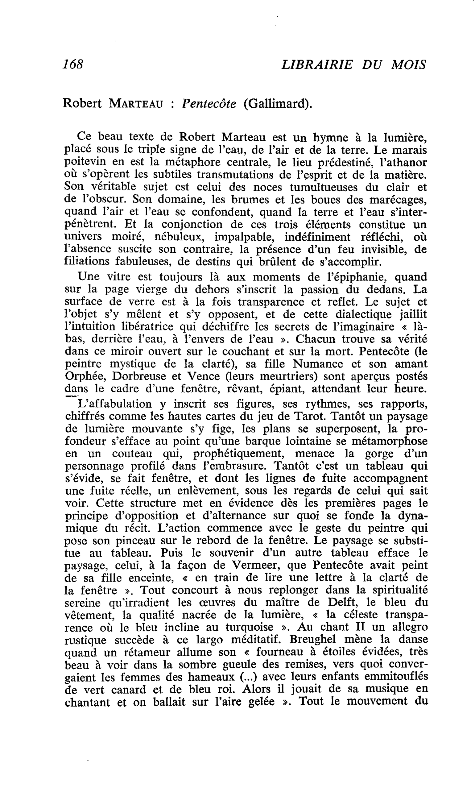 Robert Marteau : Pentecôte