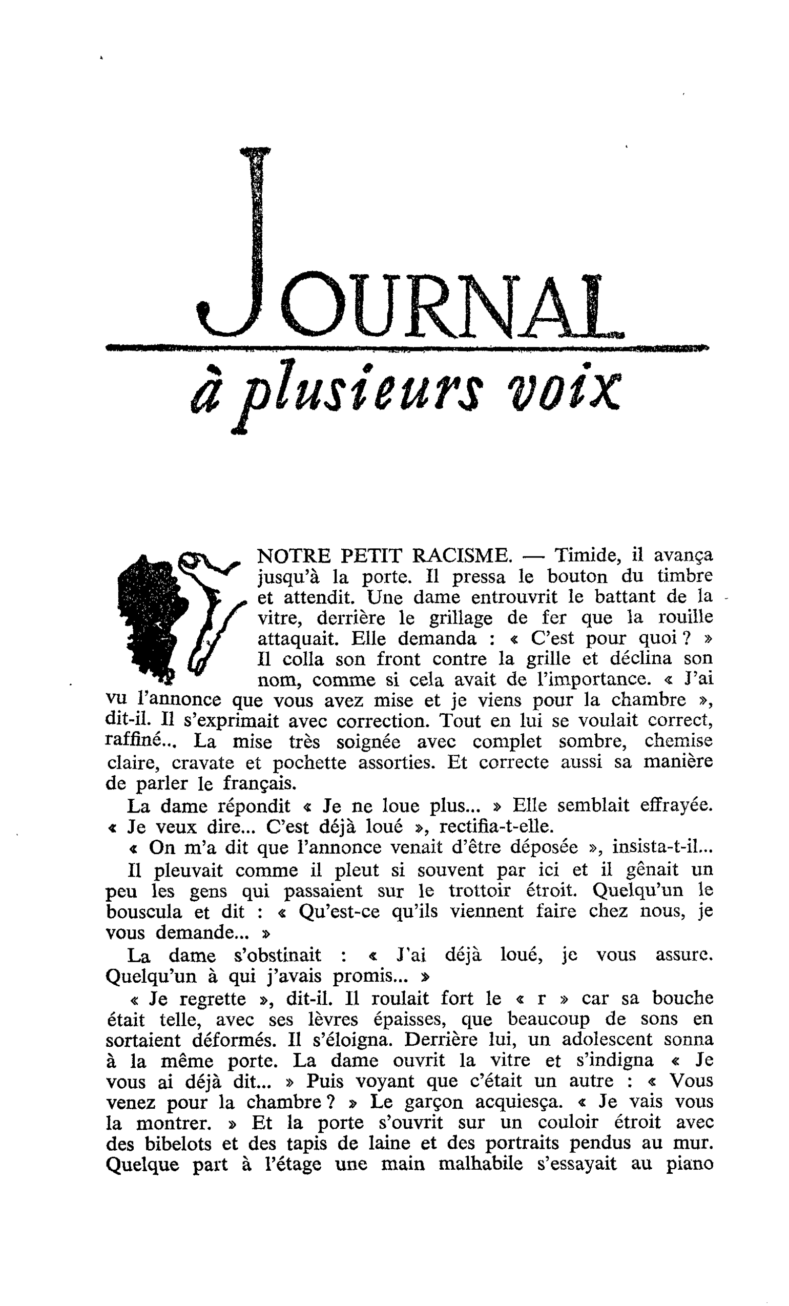 NOTRE PETIT RACISME