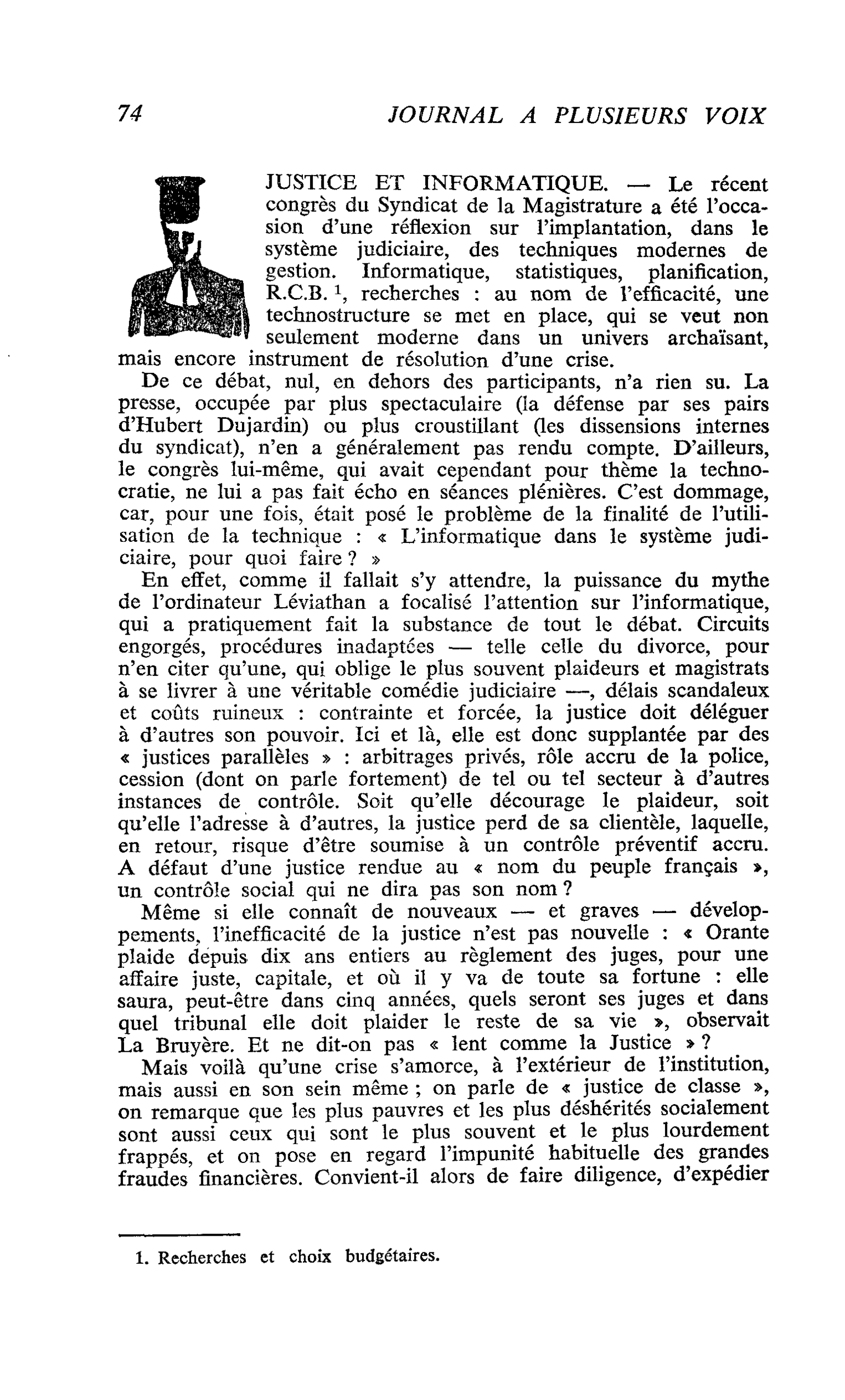 JUSTICE ET INFORMATIQUE
