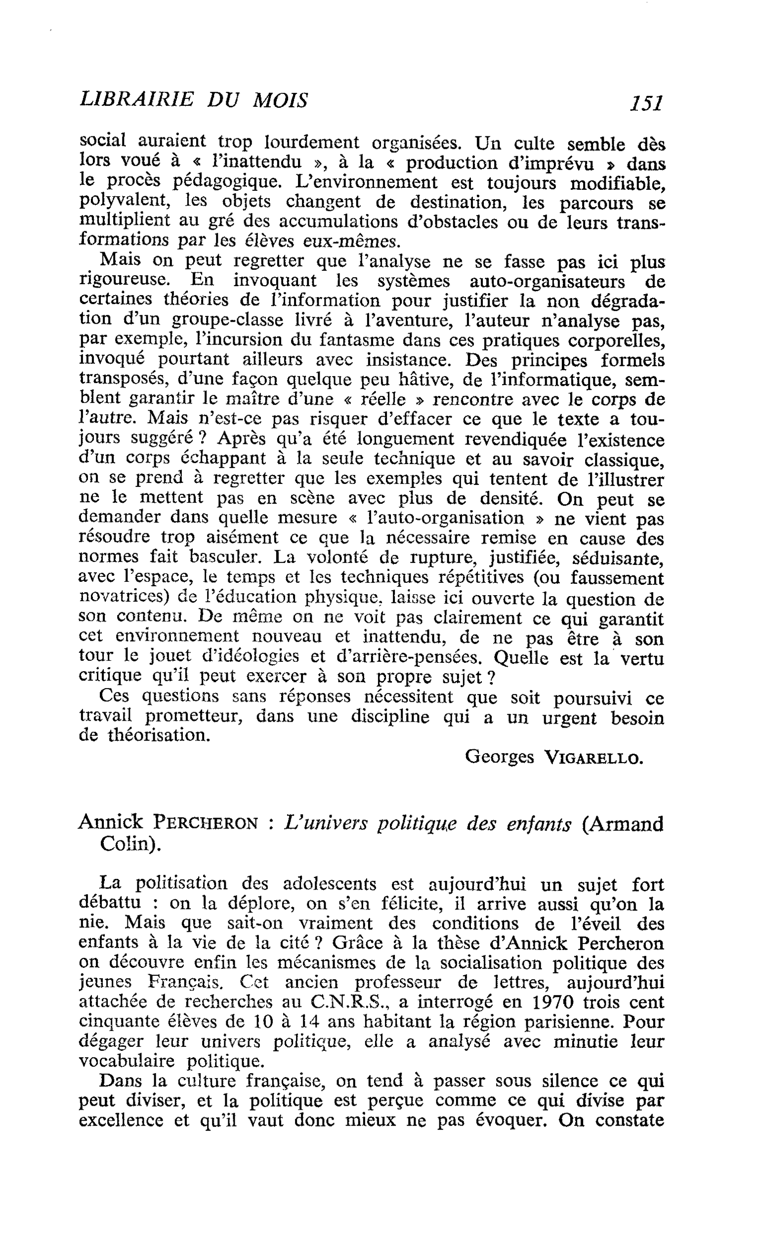 Annick Percheron : L’univers politique des enfants