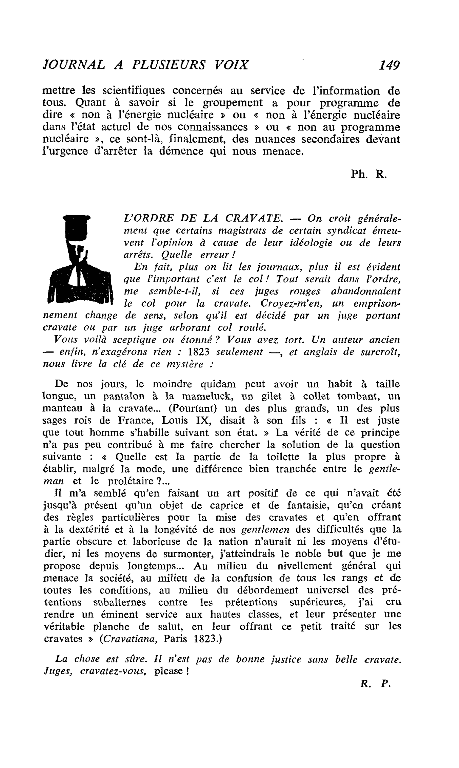 L’ORDRE DE LA CRAVATE