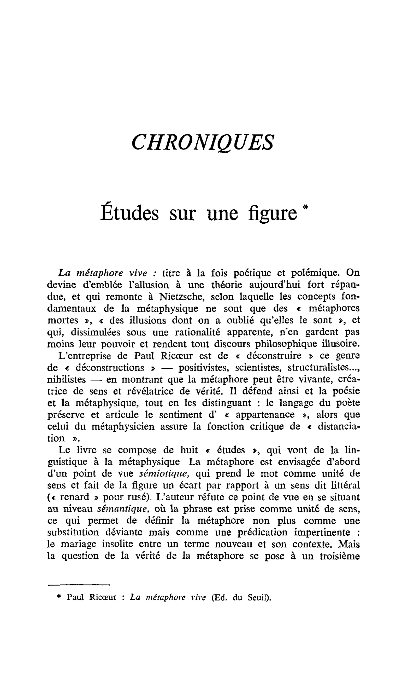 Études sur une figure