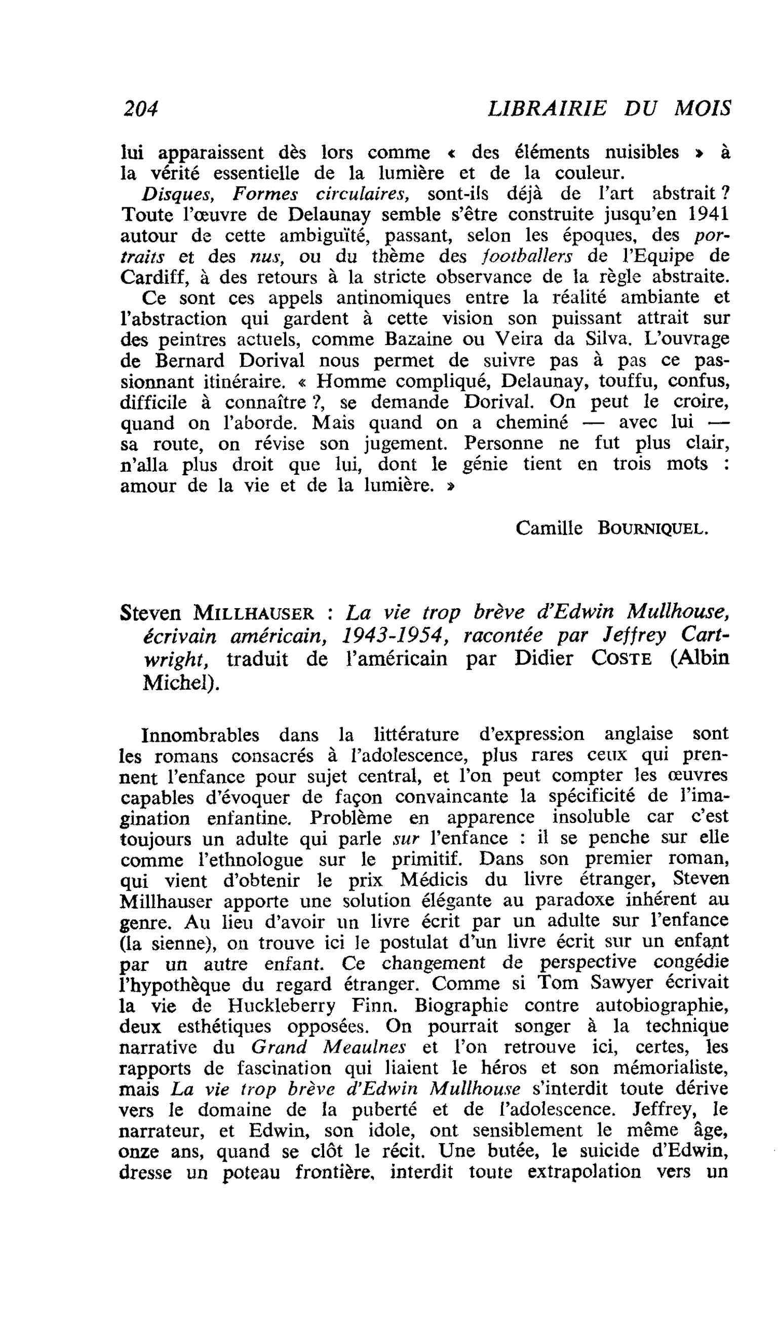 Steven Millhauser : La vie trop brève d’Edwin Mullhouse, écrivain américain, 1943-1954, racontée par Jeffrey Cart- wright