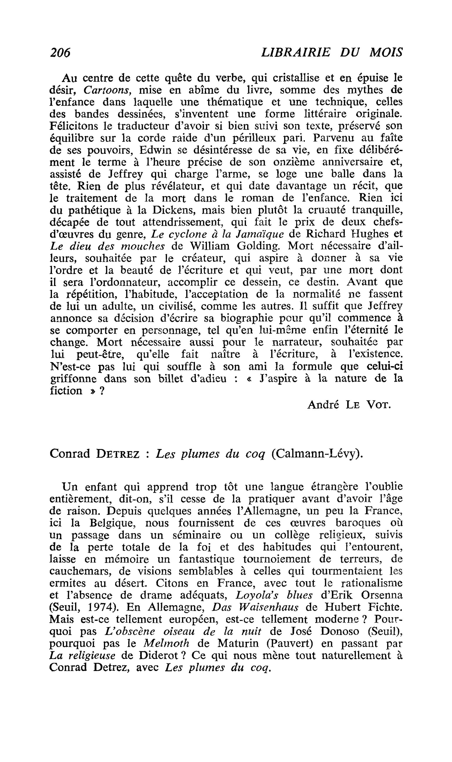 Conrad Detrez : Les plumes du coq