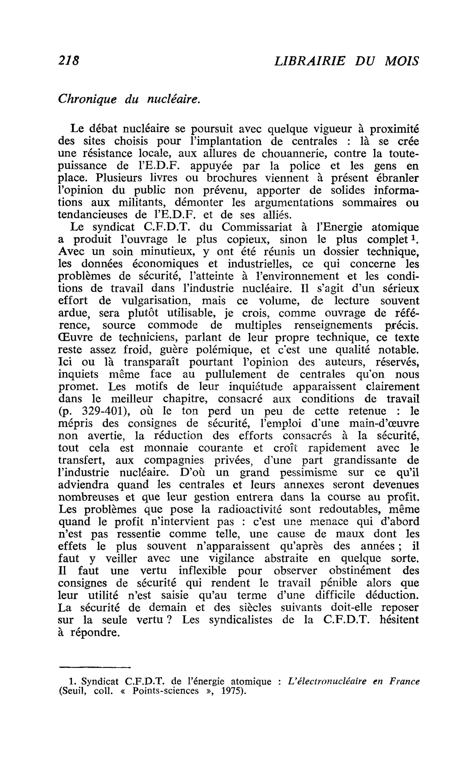 Chronique du nucléaire