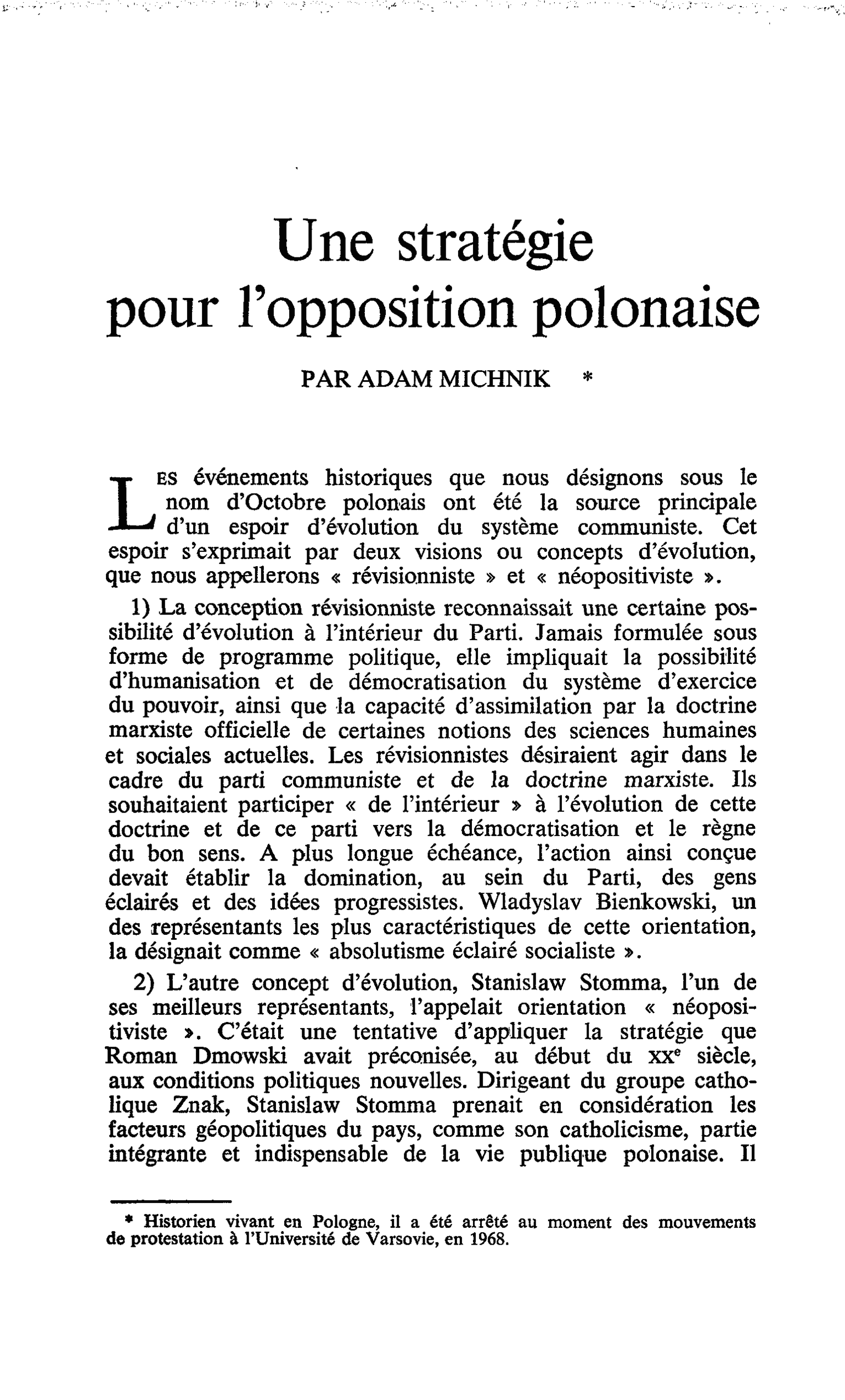 Une stratégie pour l’opposition polonaise