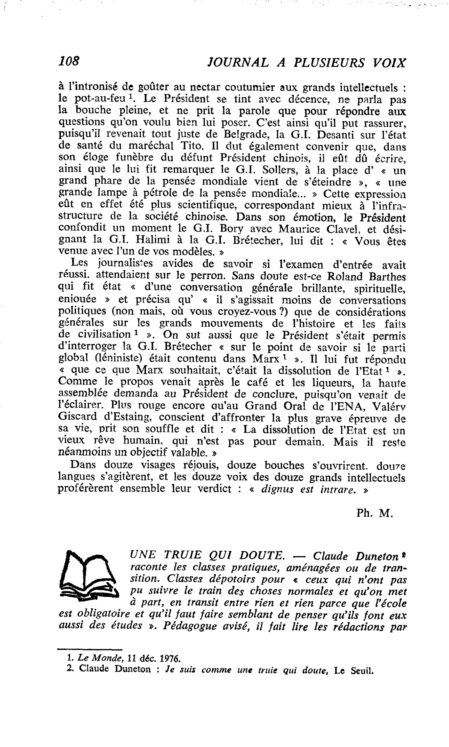UNE TRUIE QUI DOUTE