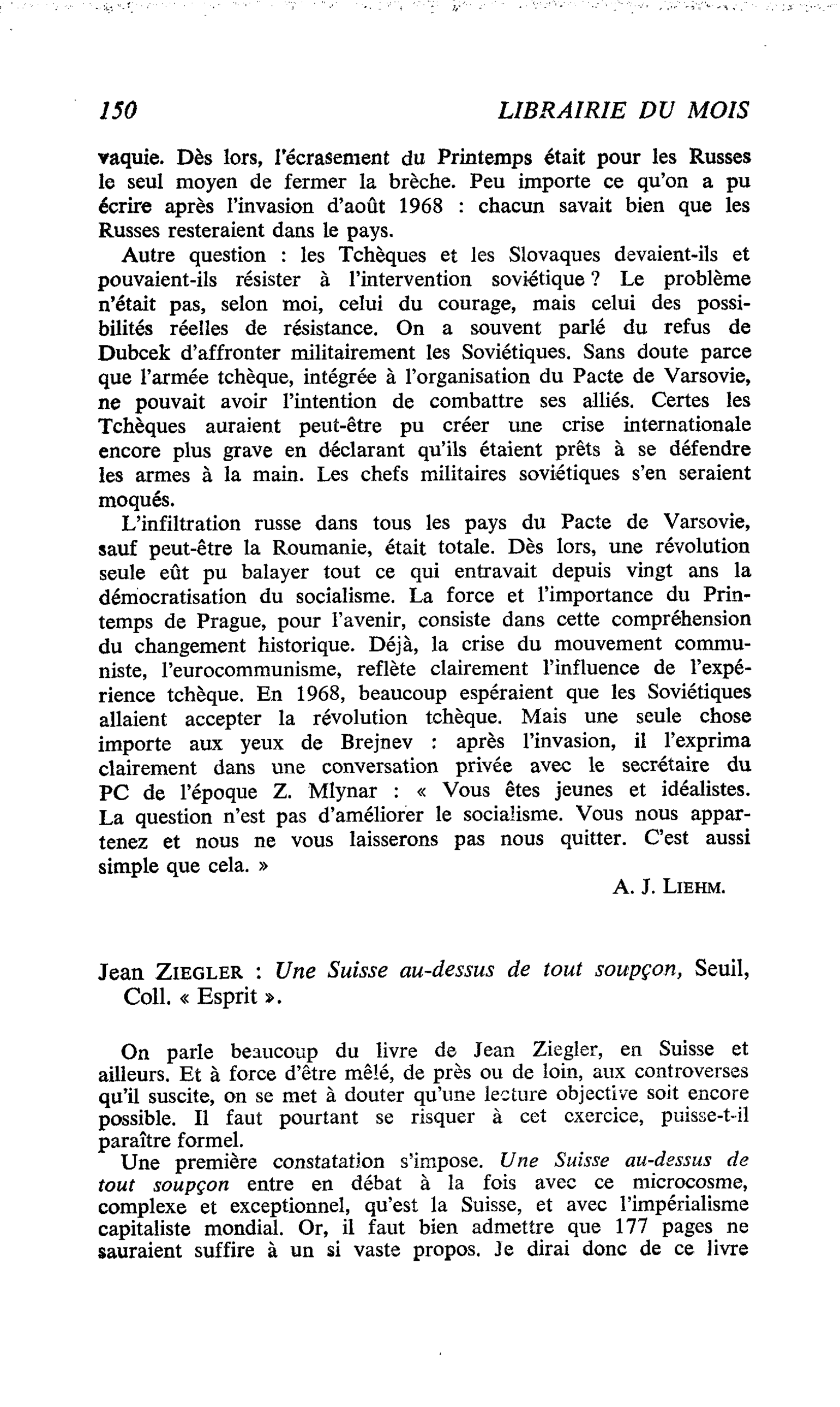 Jean Ziegler : Une Suisse au-dessus de tout soupçon
