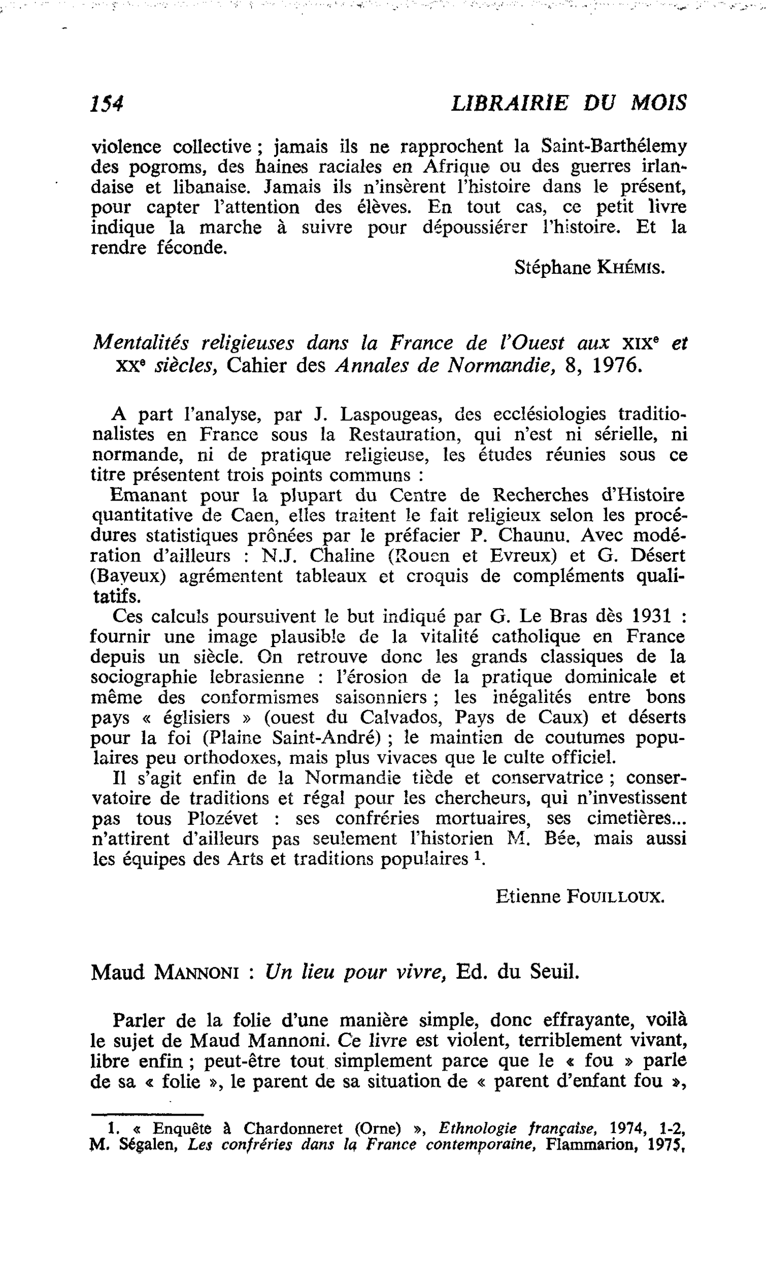 Maud Mannoni : Un lieu pour vivre