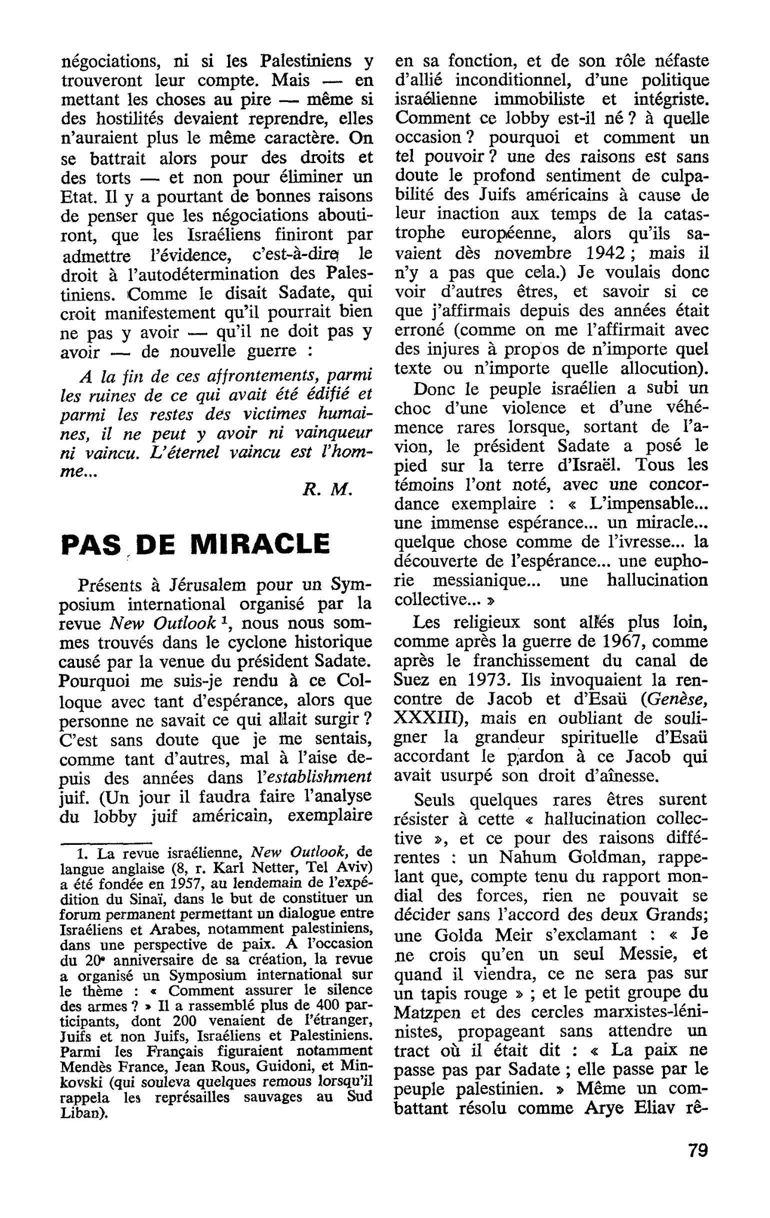 PAS DE MIRACLE