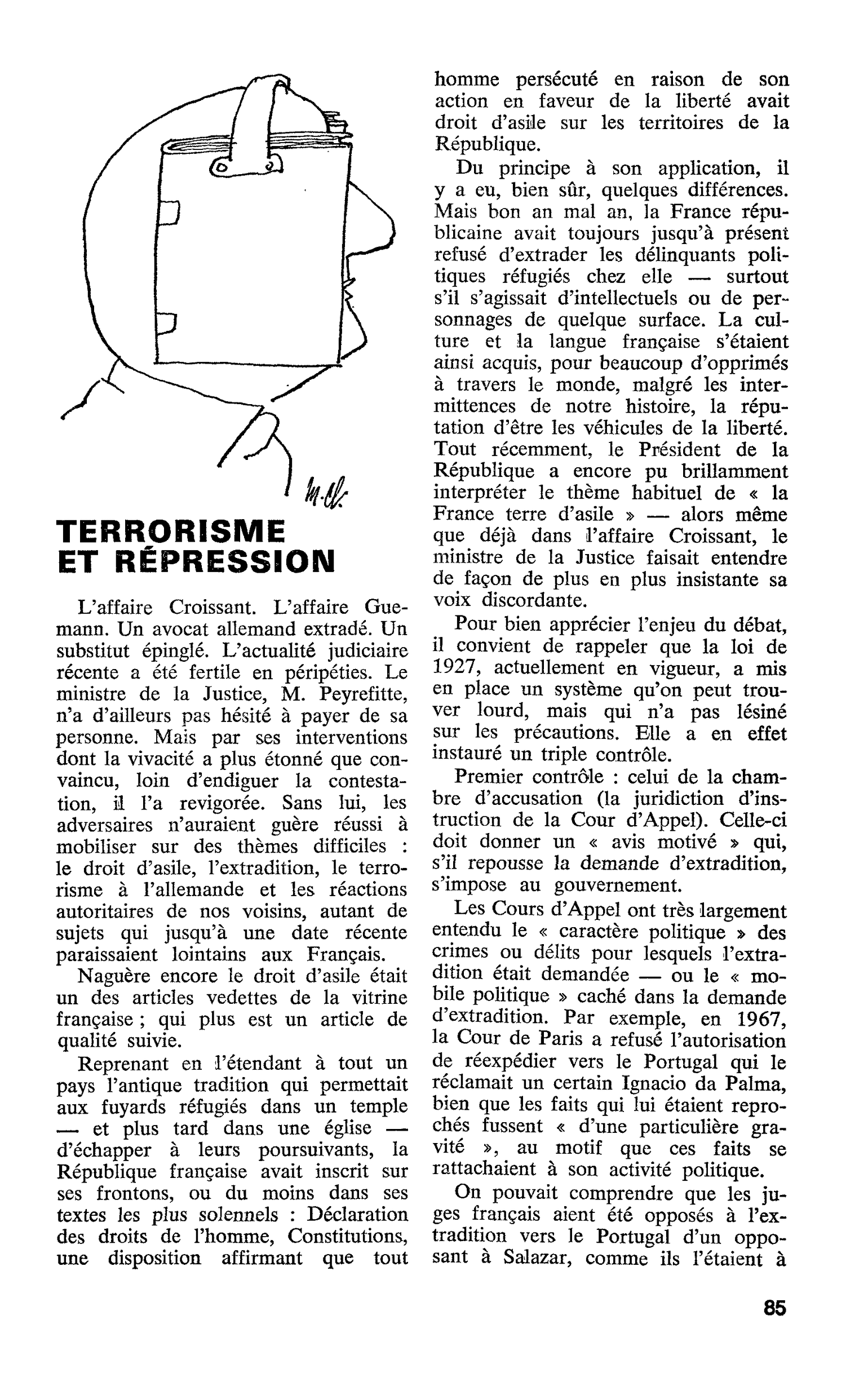 TERRORISME ET RÉPRESSION