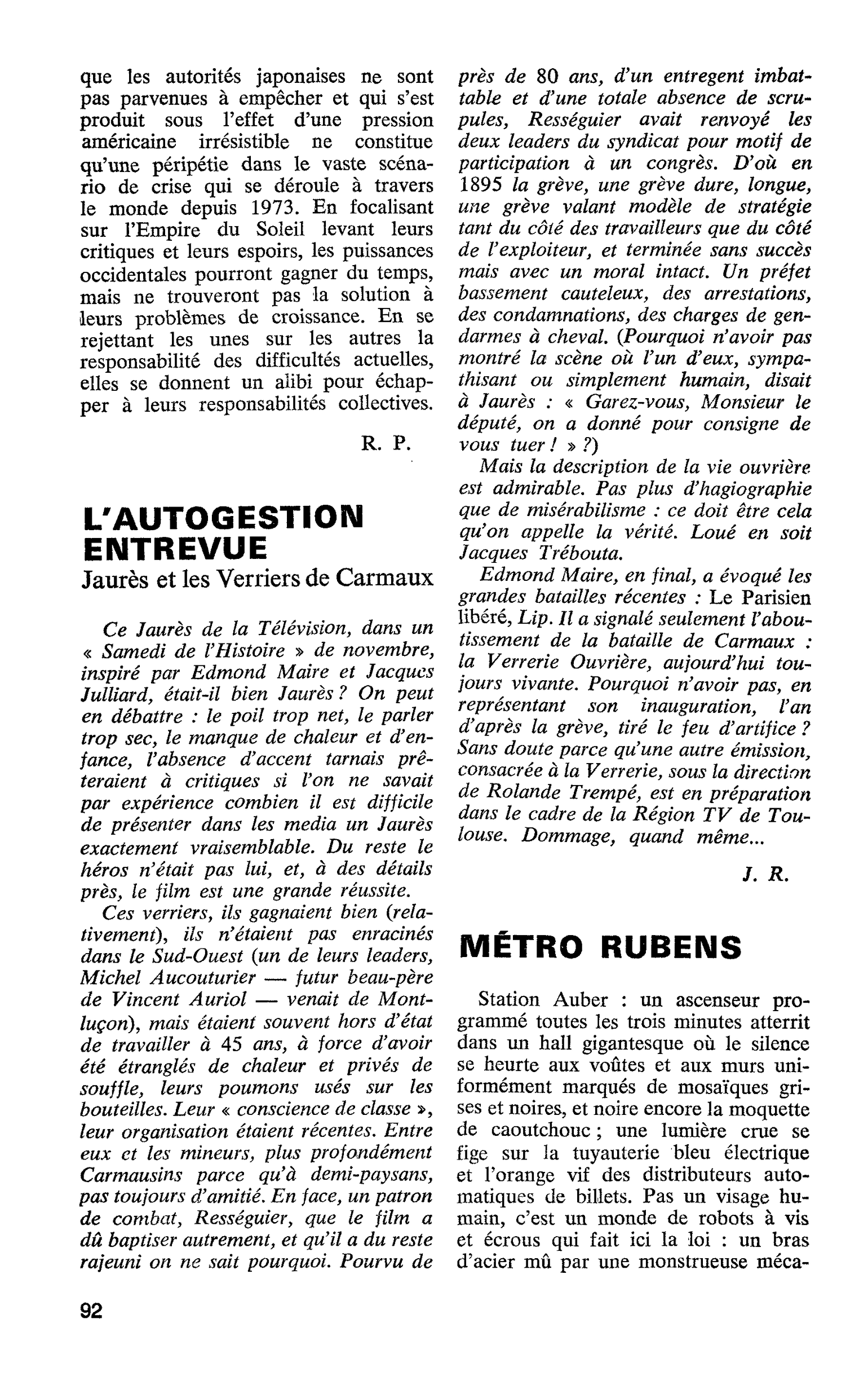 L’AUTOGESTION ENTREVUE