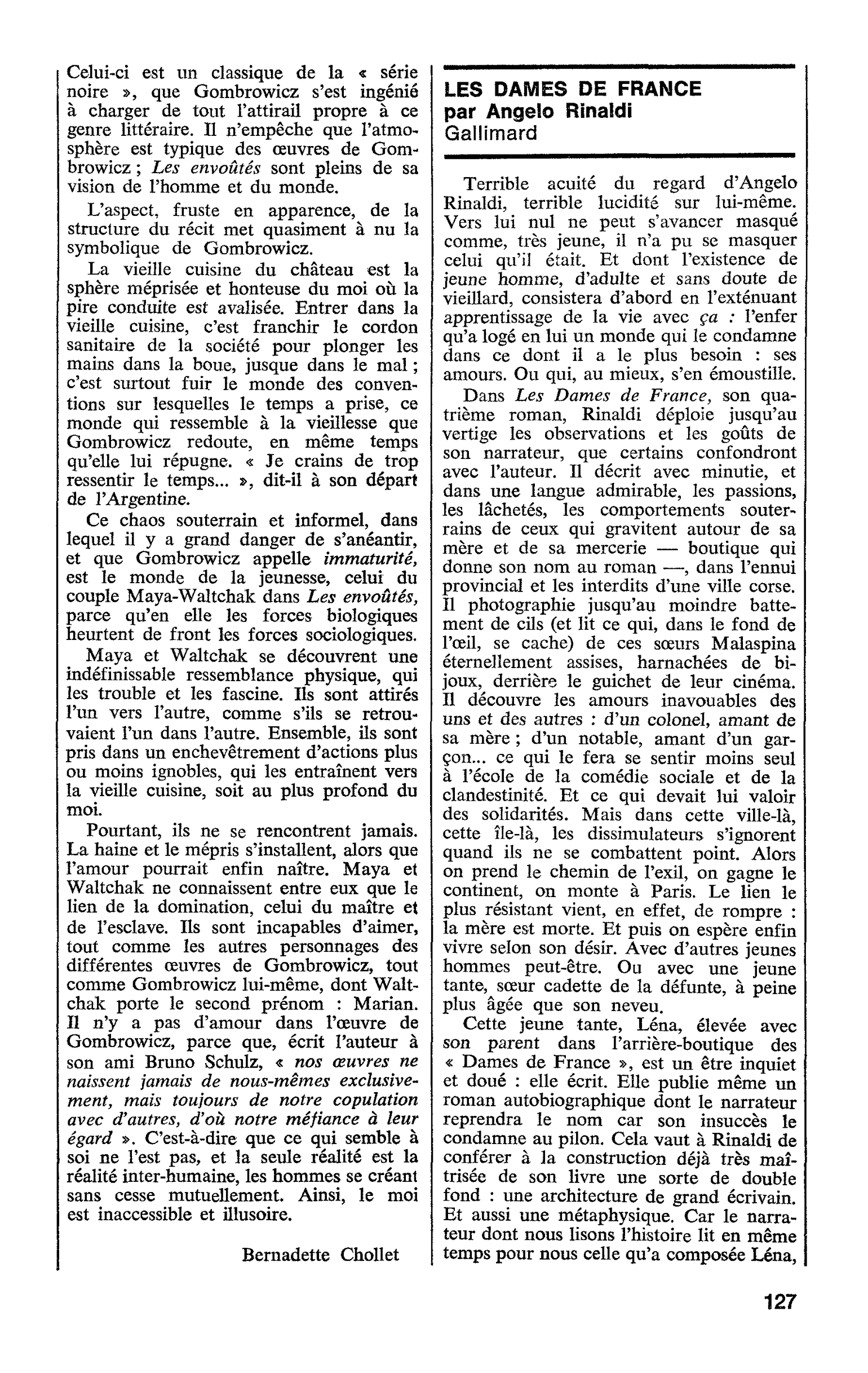 LES DAMES DE FRANCE par Angelo Rinaldi
