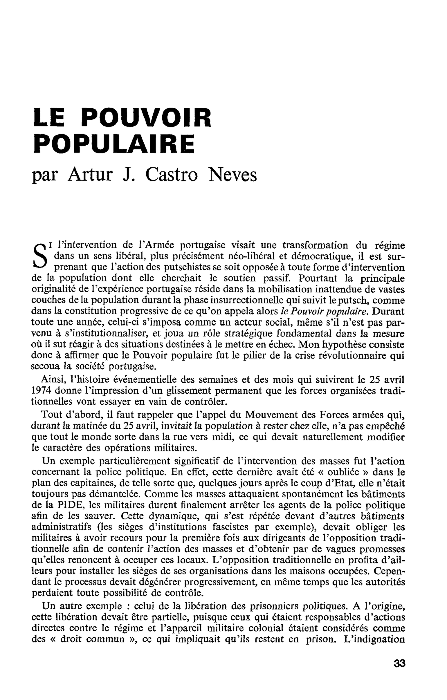 LE POUVOIR POPULAIRE