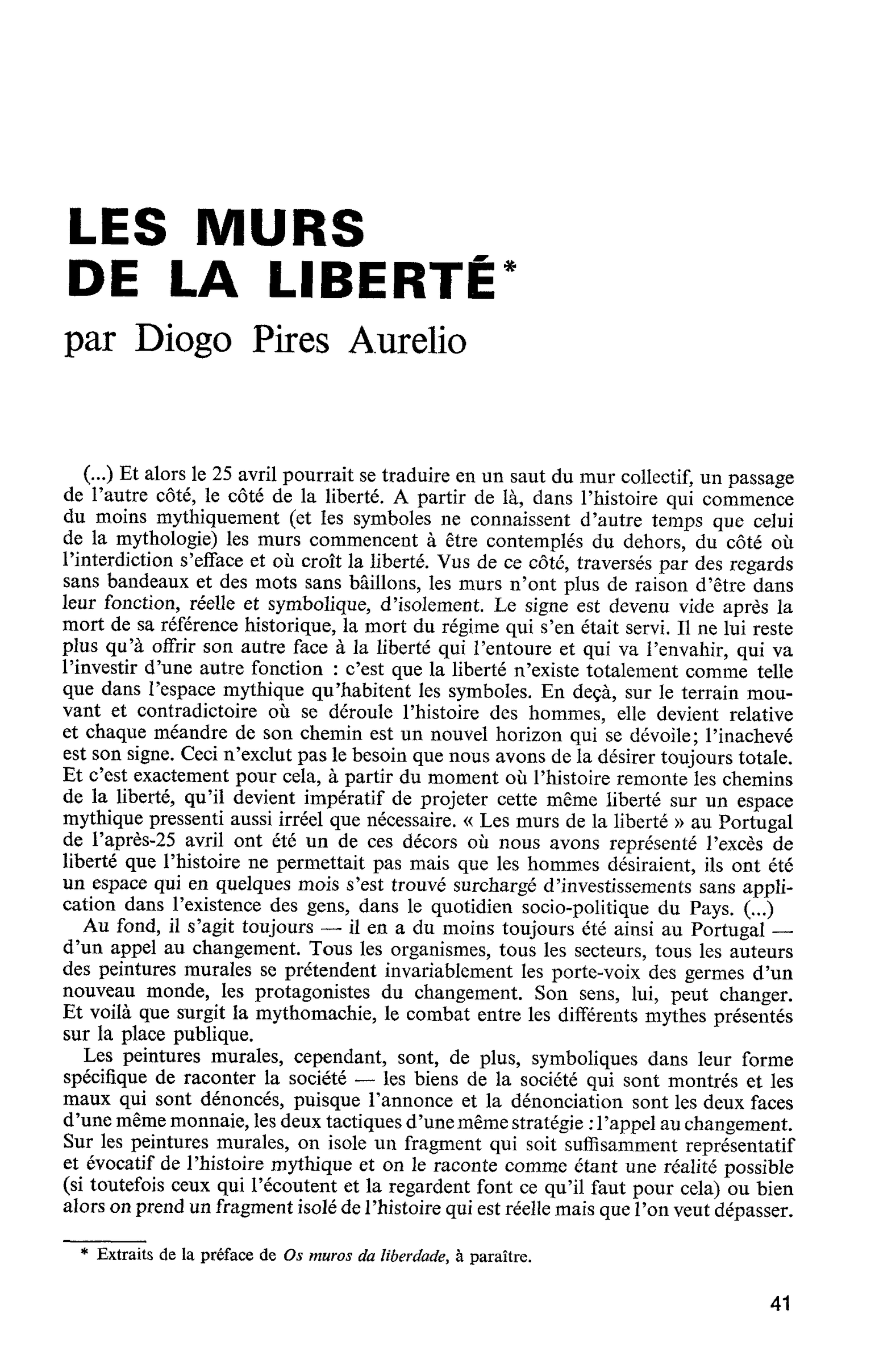 LES MURS DE LA LIBERTÉ