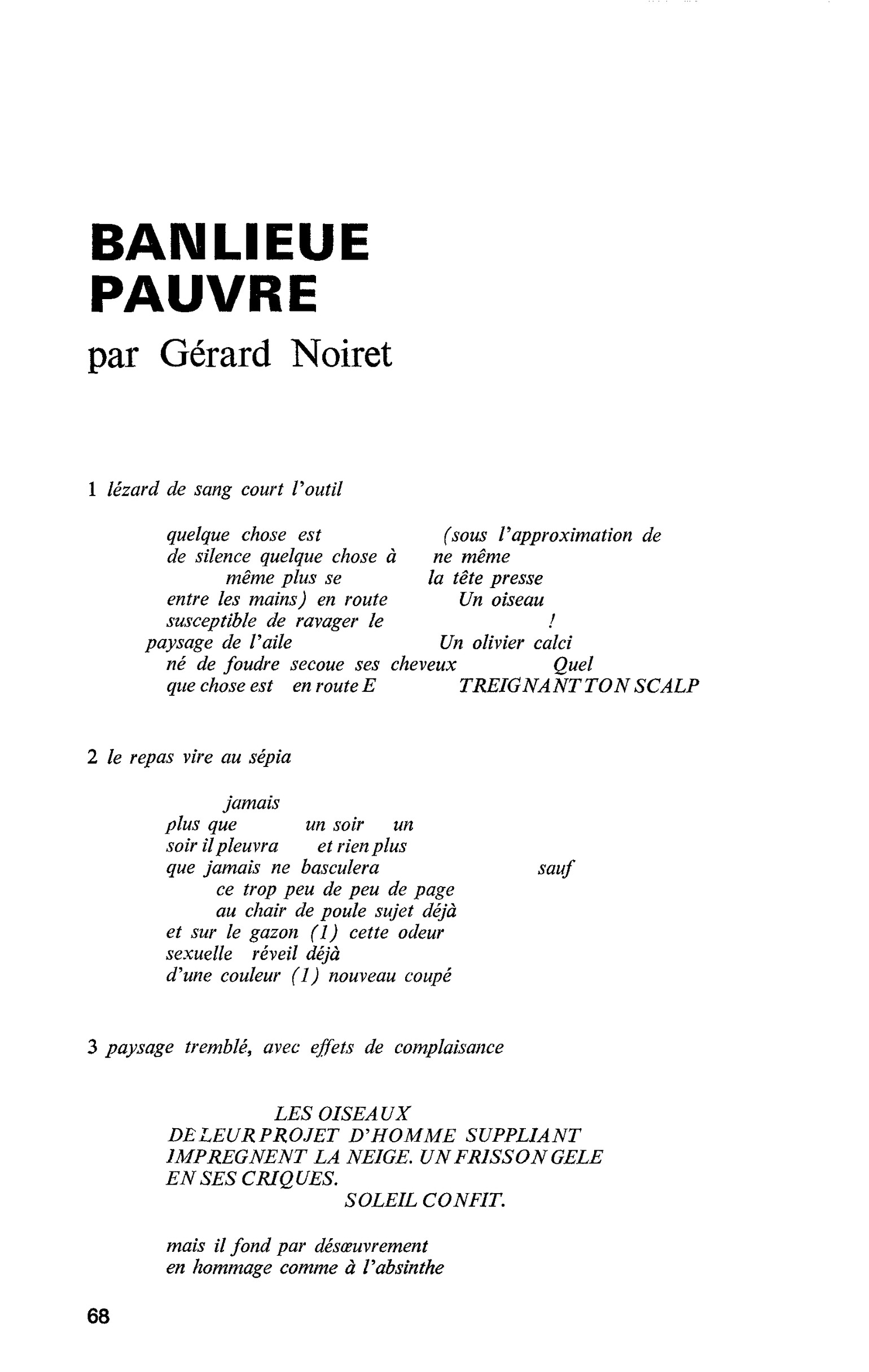 BANLIEUE PAUVRE