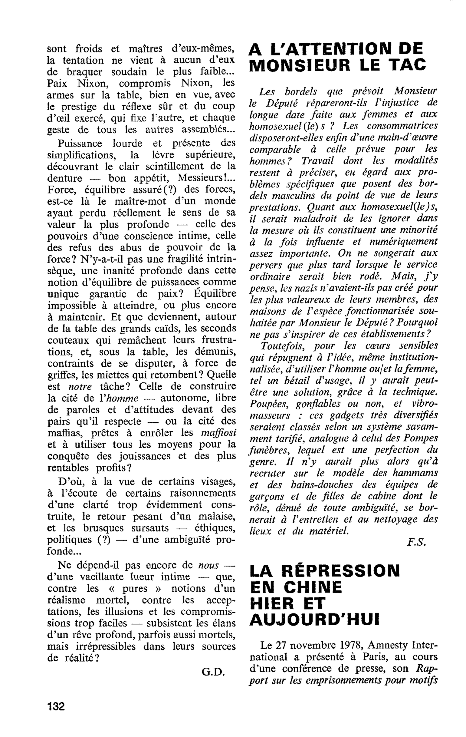 LA RÉPRESSION EN CHINE HIER ET AUJOURD’HUI