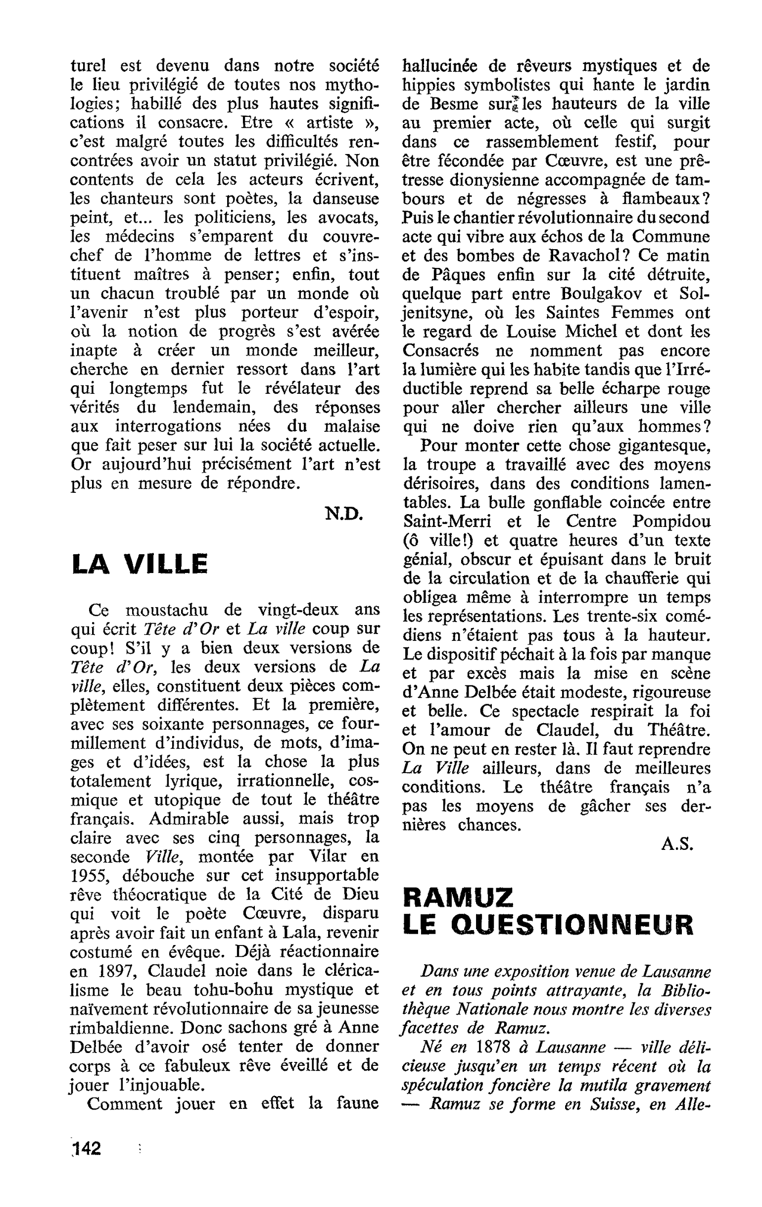 RAMUZ LE QUESTIONNEUR