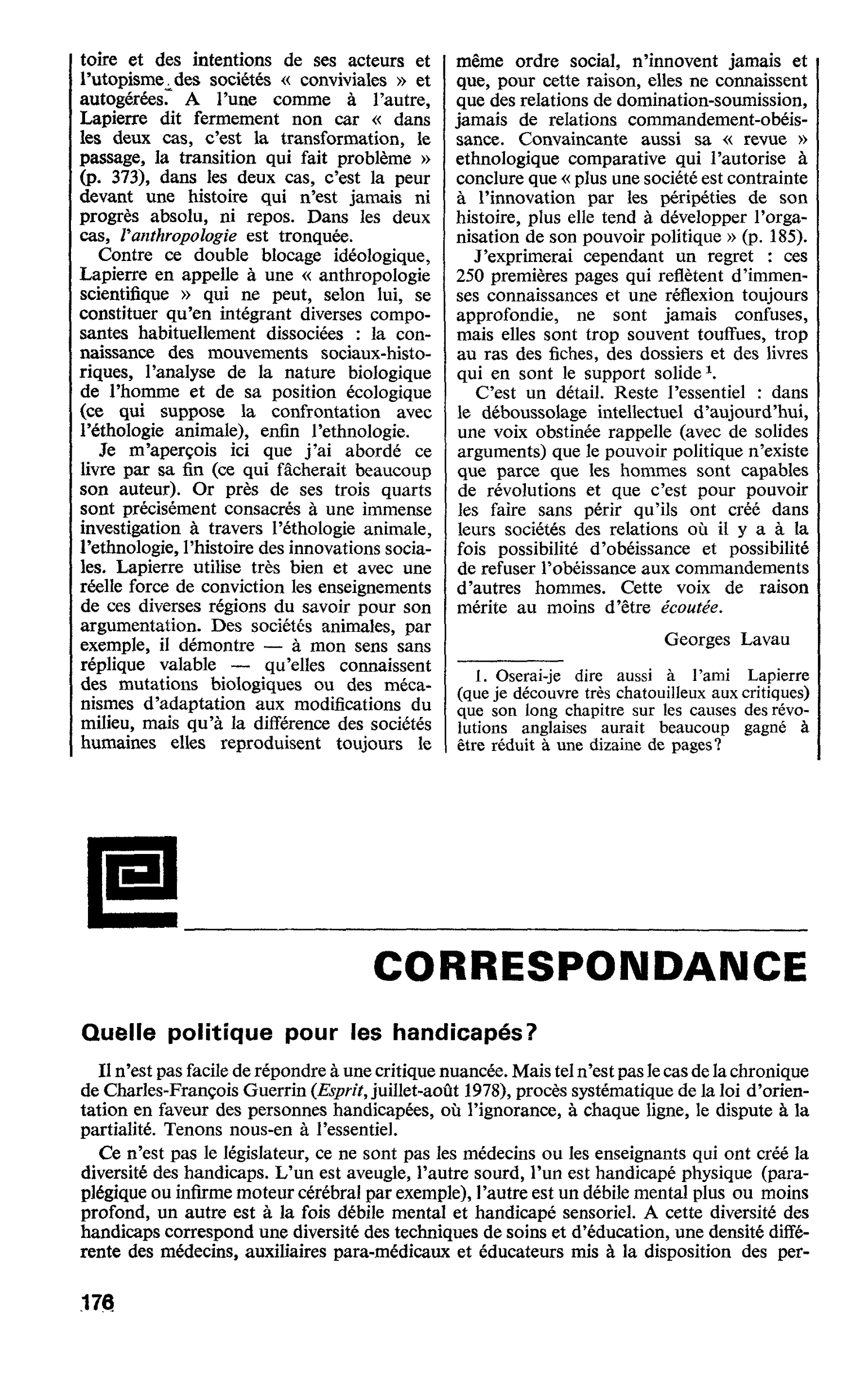 Quelle politique pour les handicapés ?