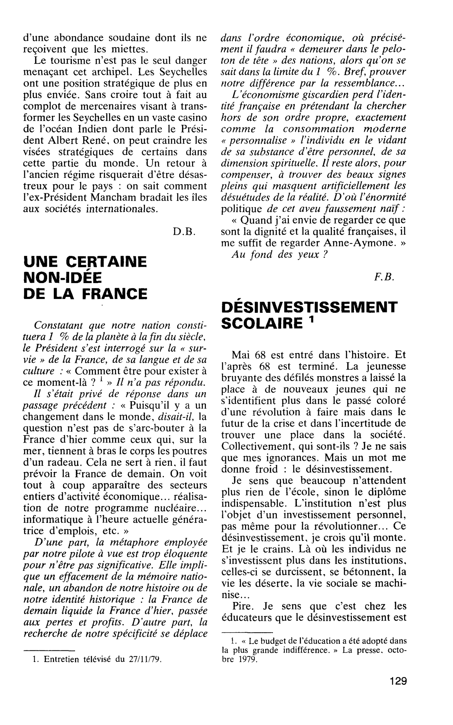 DÉSINVESTISSEMENT SCOLAIRE