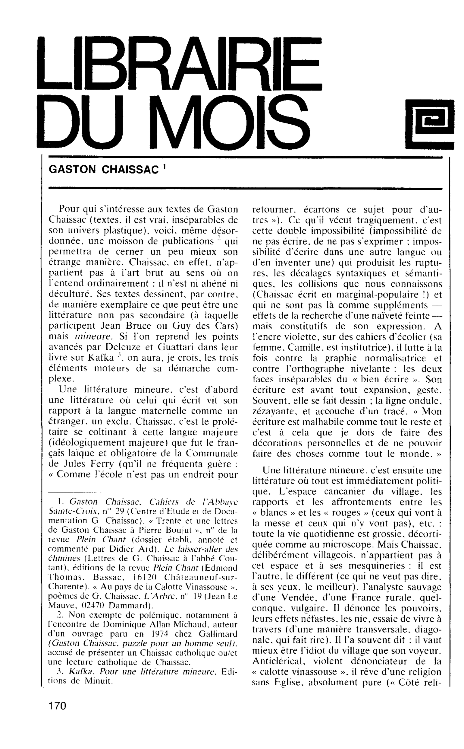 GASTON CHAISSAC
