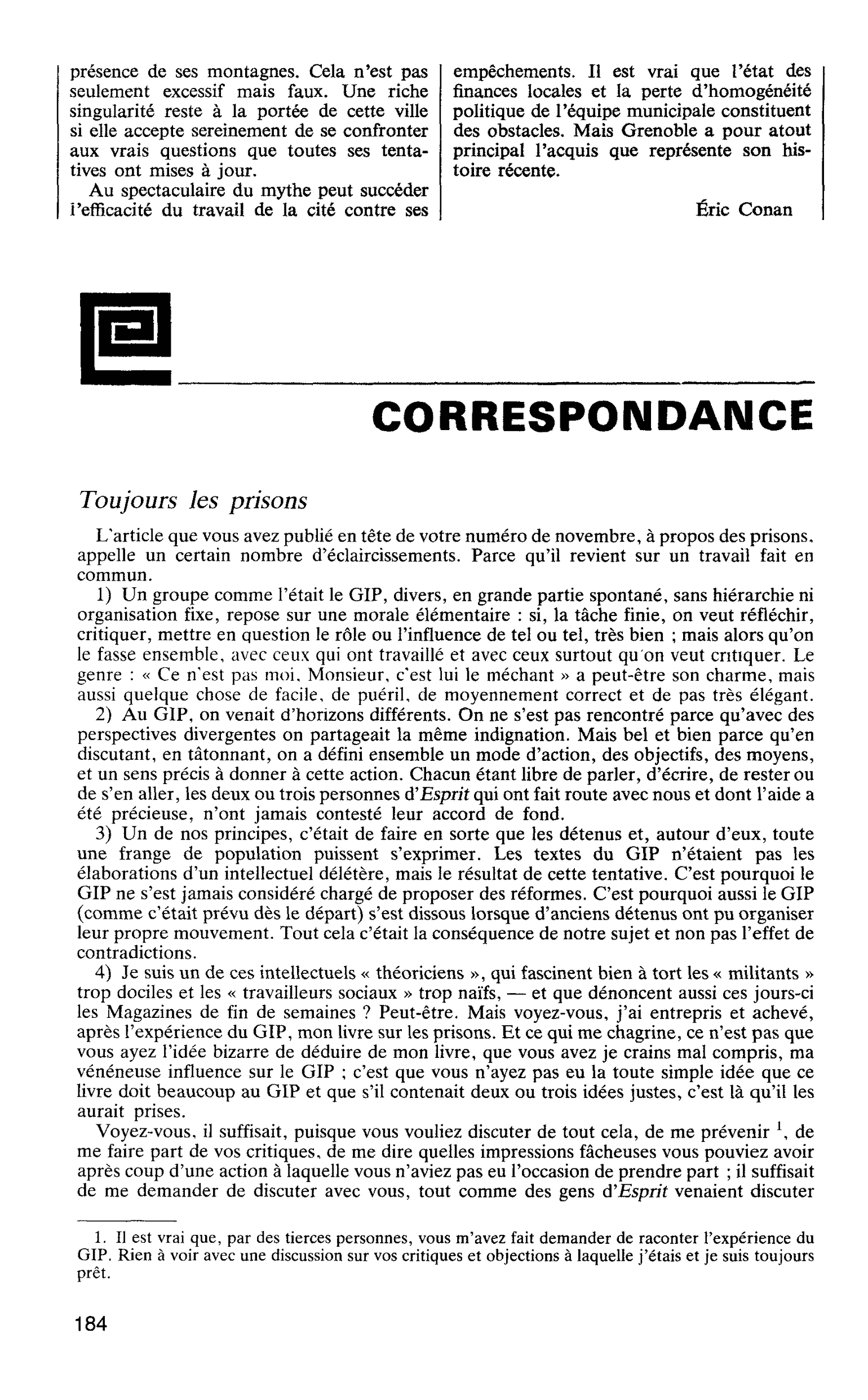 Correspondance
