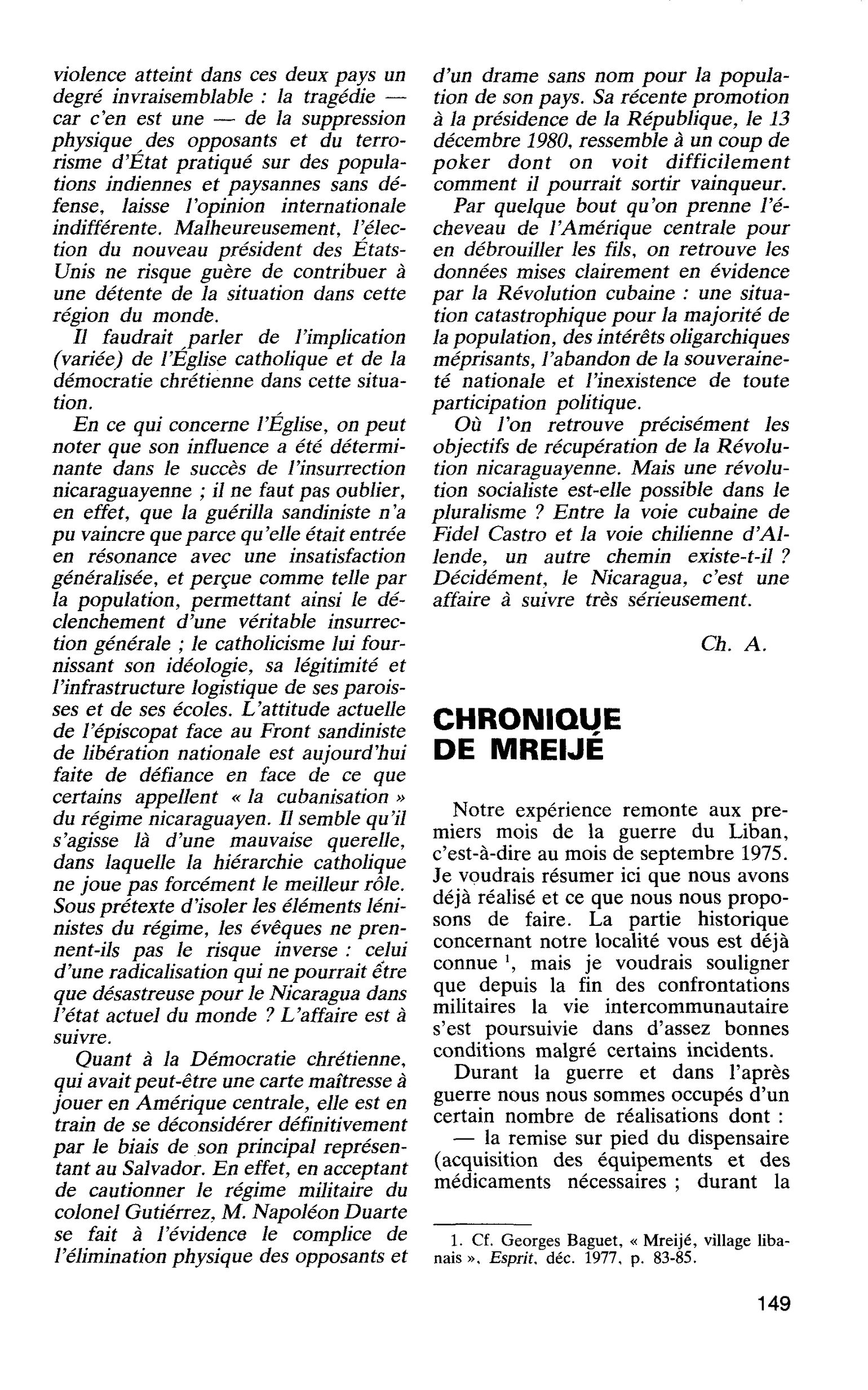 CHRONIQUE DE MREIJÉ