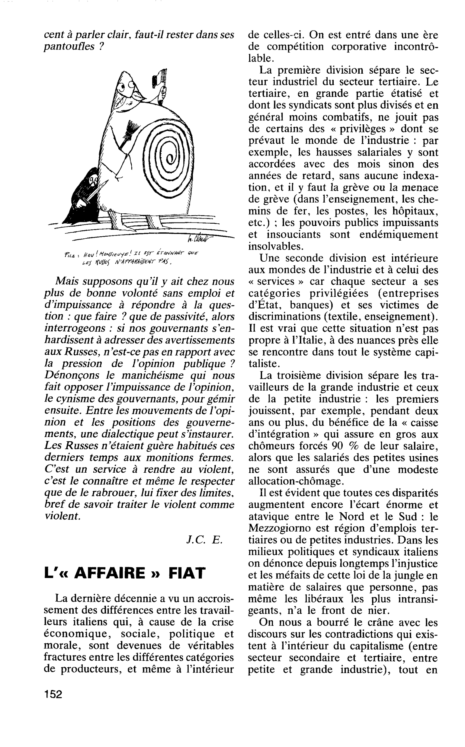 L’ « AFFAIRE » FIAT