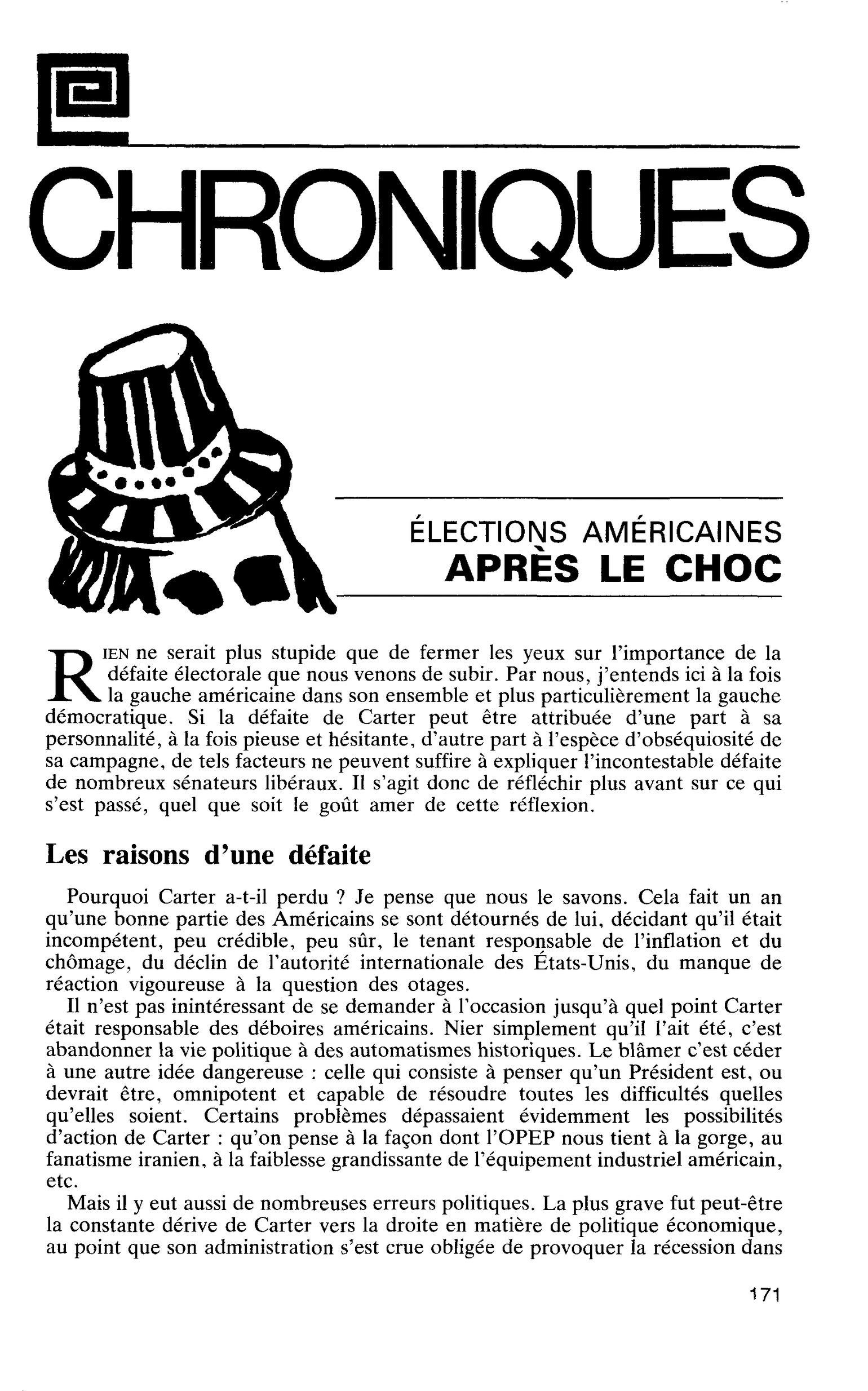 ÉLECTIONS AMERICAINES APRÈS LE CHOC