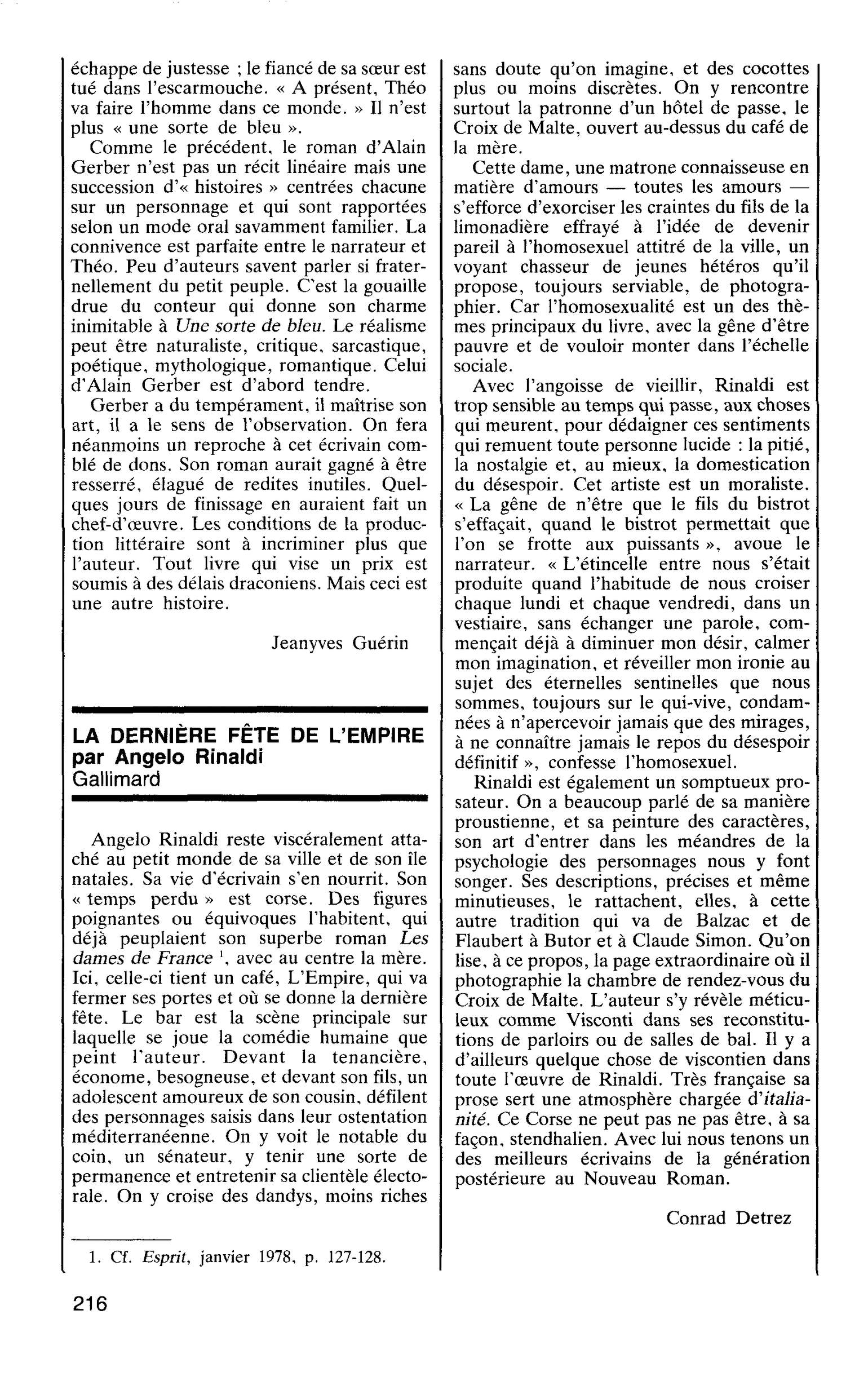 LA DERNIÈRE FÊTE DE L’EMPIRE par Angelo Rinaldi