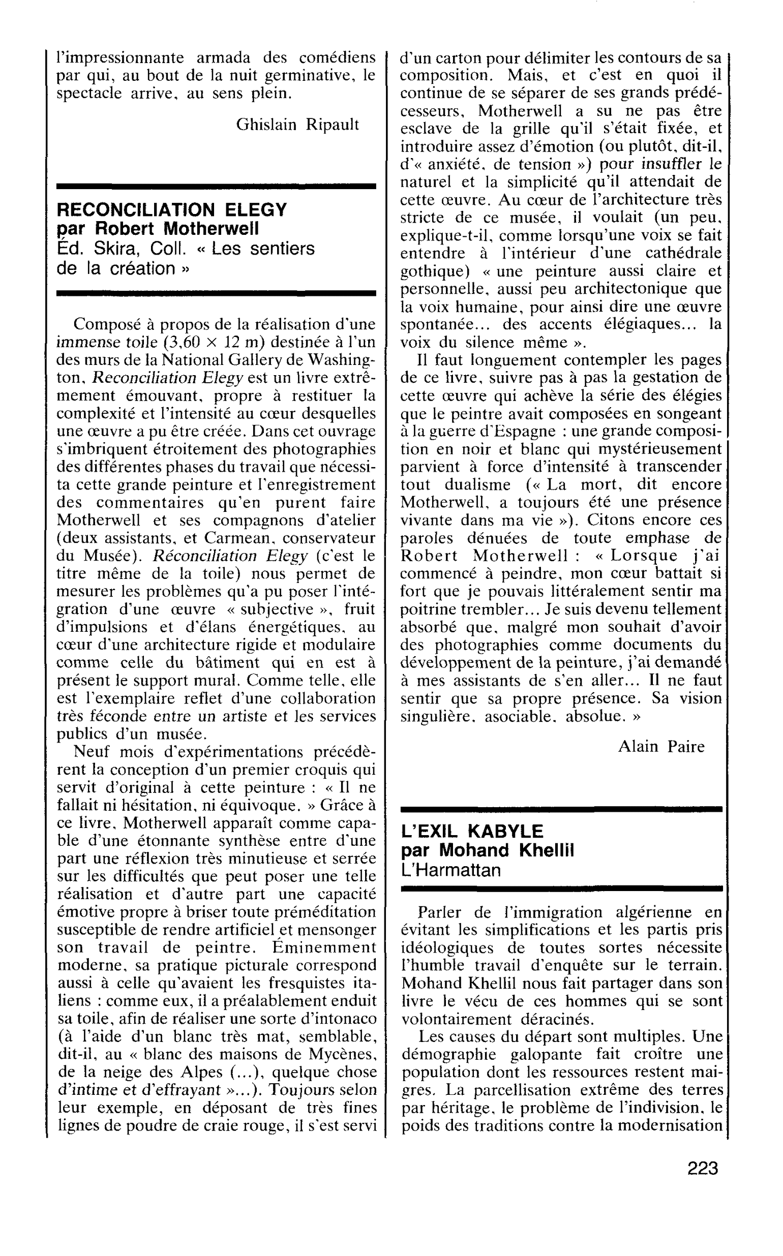 L’EXIL KABYLE par Mohand Khellil