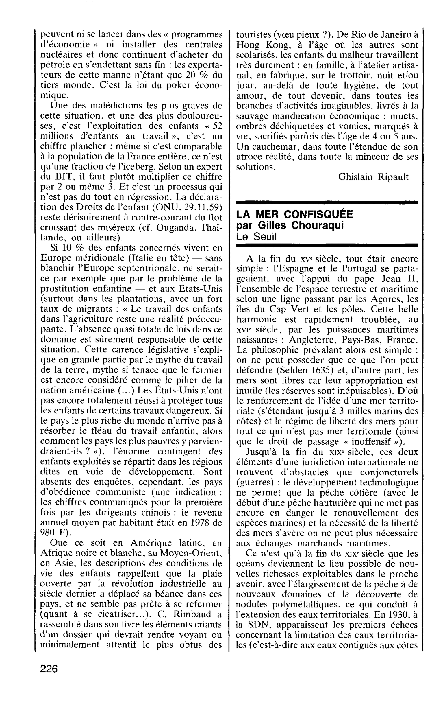 LA MER CONFISQUÉE par Gilles Chouraqui