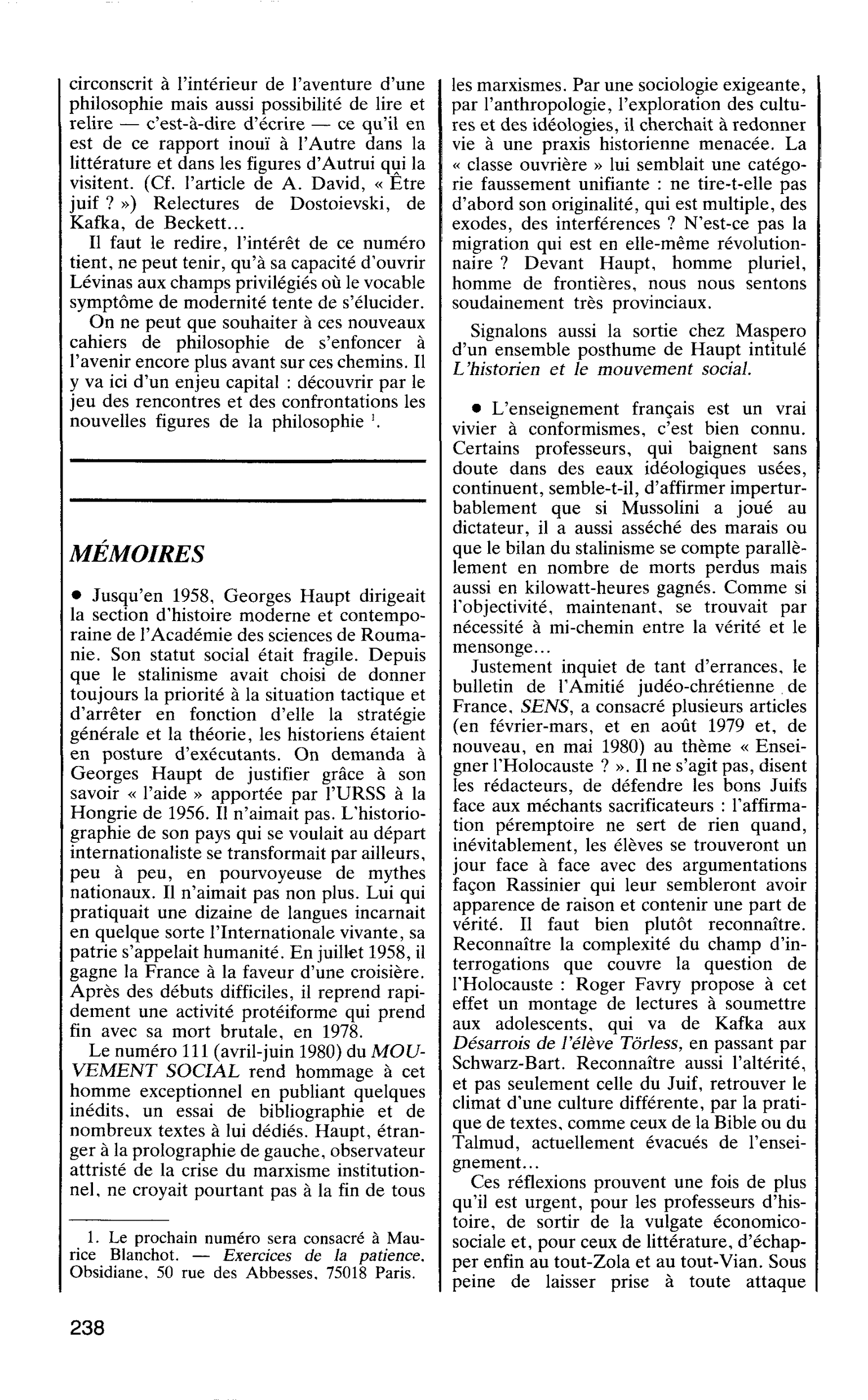 MÉMOIRES