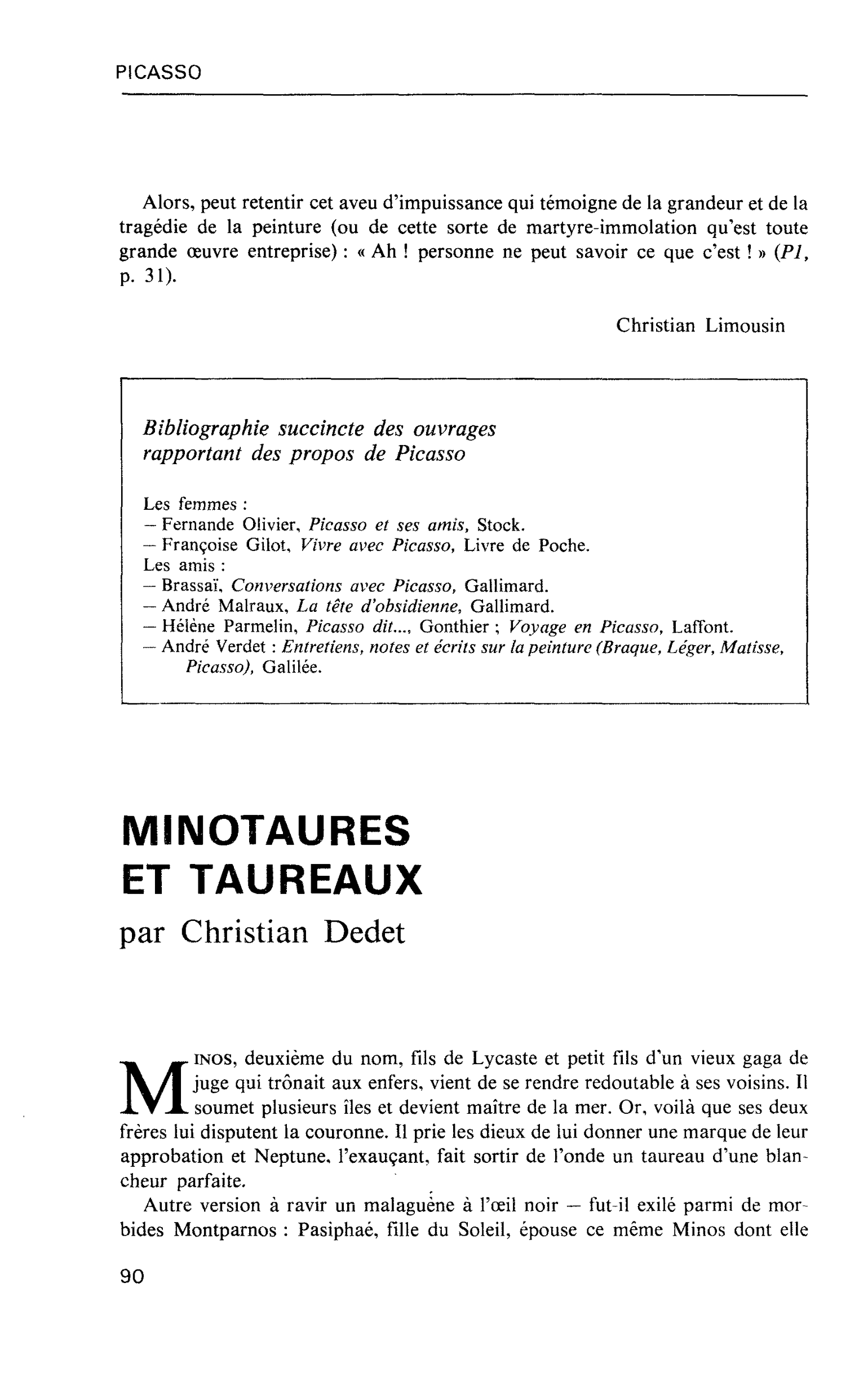 MINOTAURES ET TAUREAUX