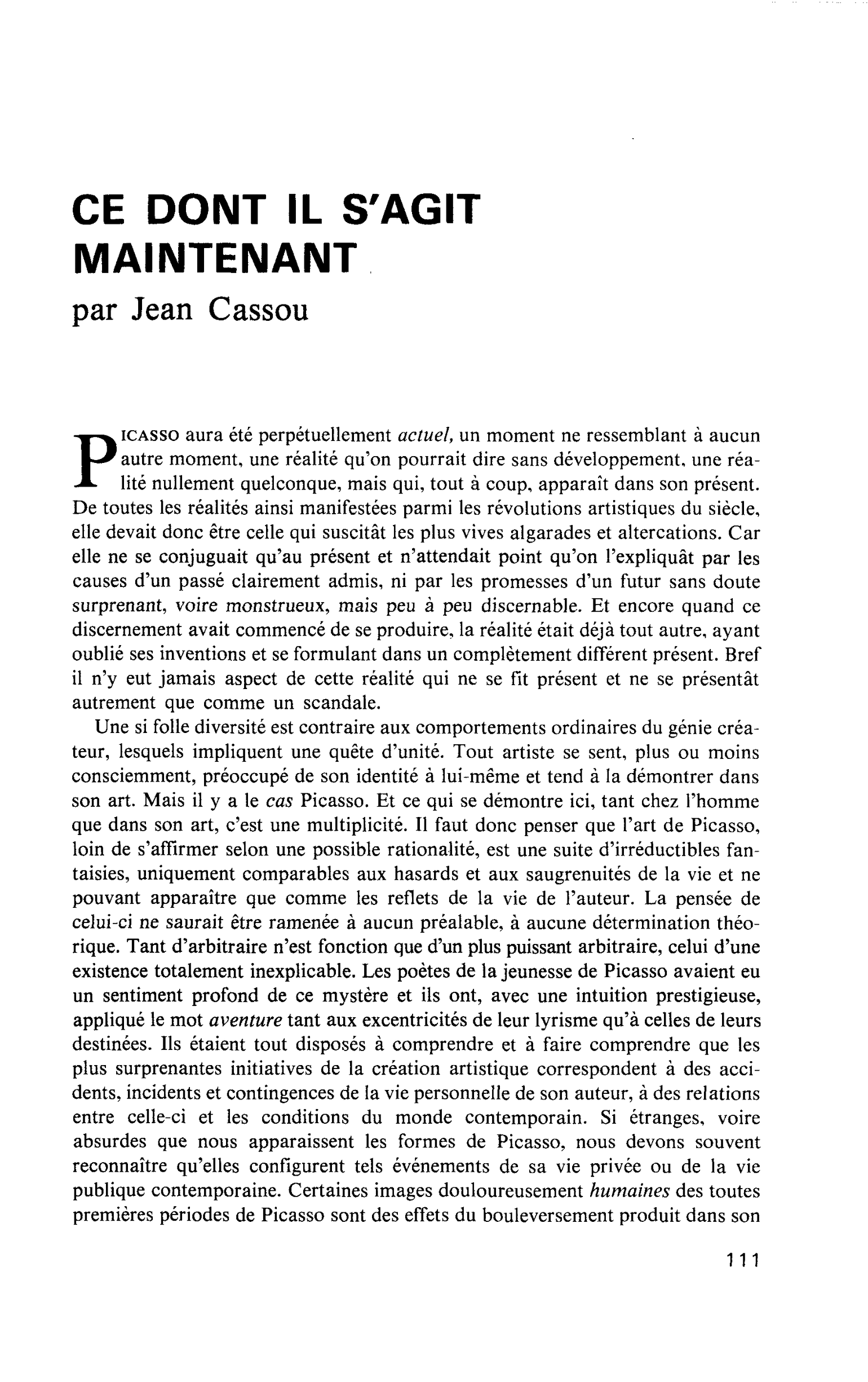 CE DONT IL S’AGIT MAINTENANT