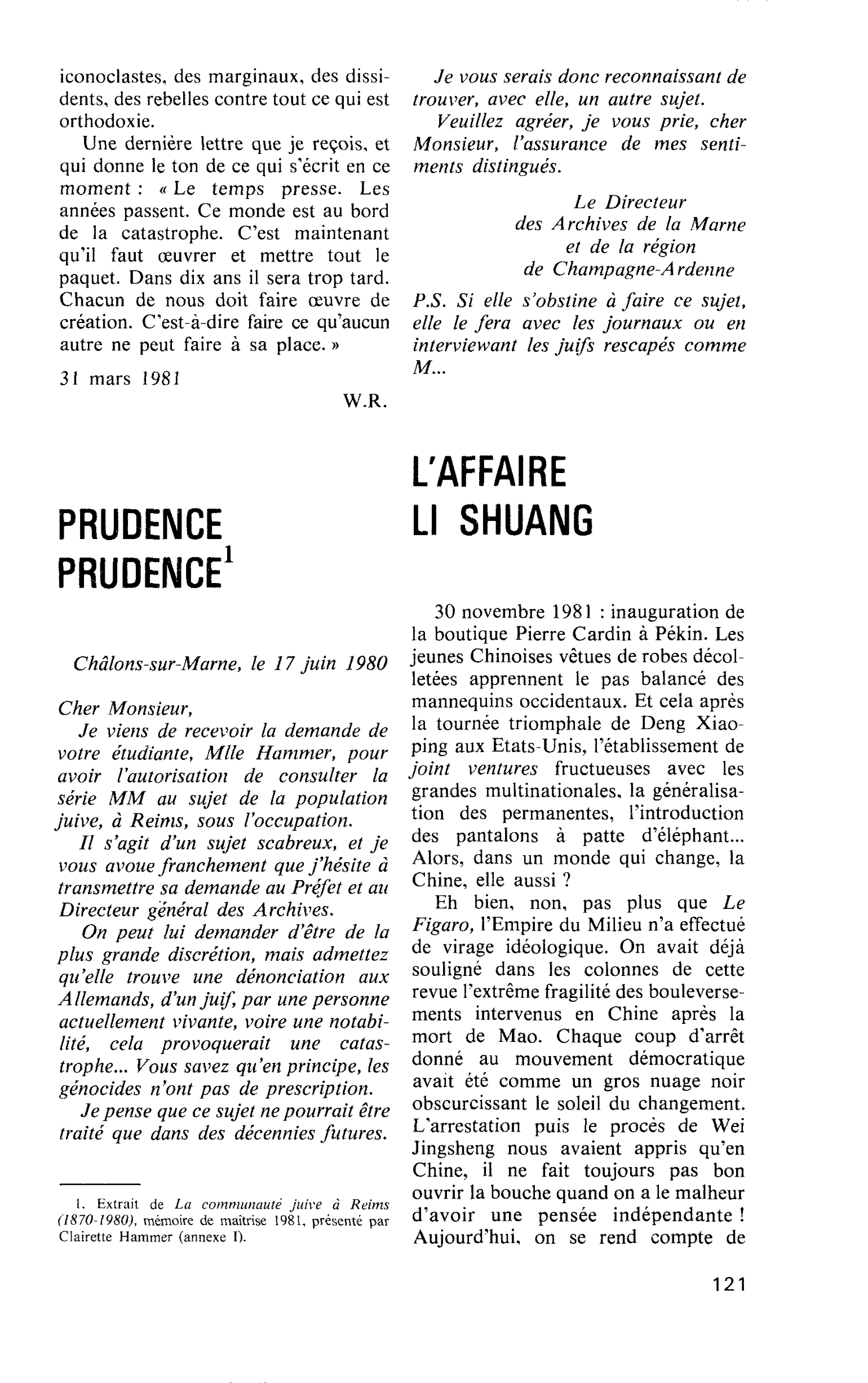 PRUDENCE PRUDENCE