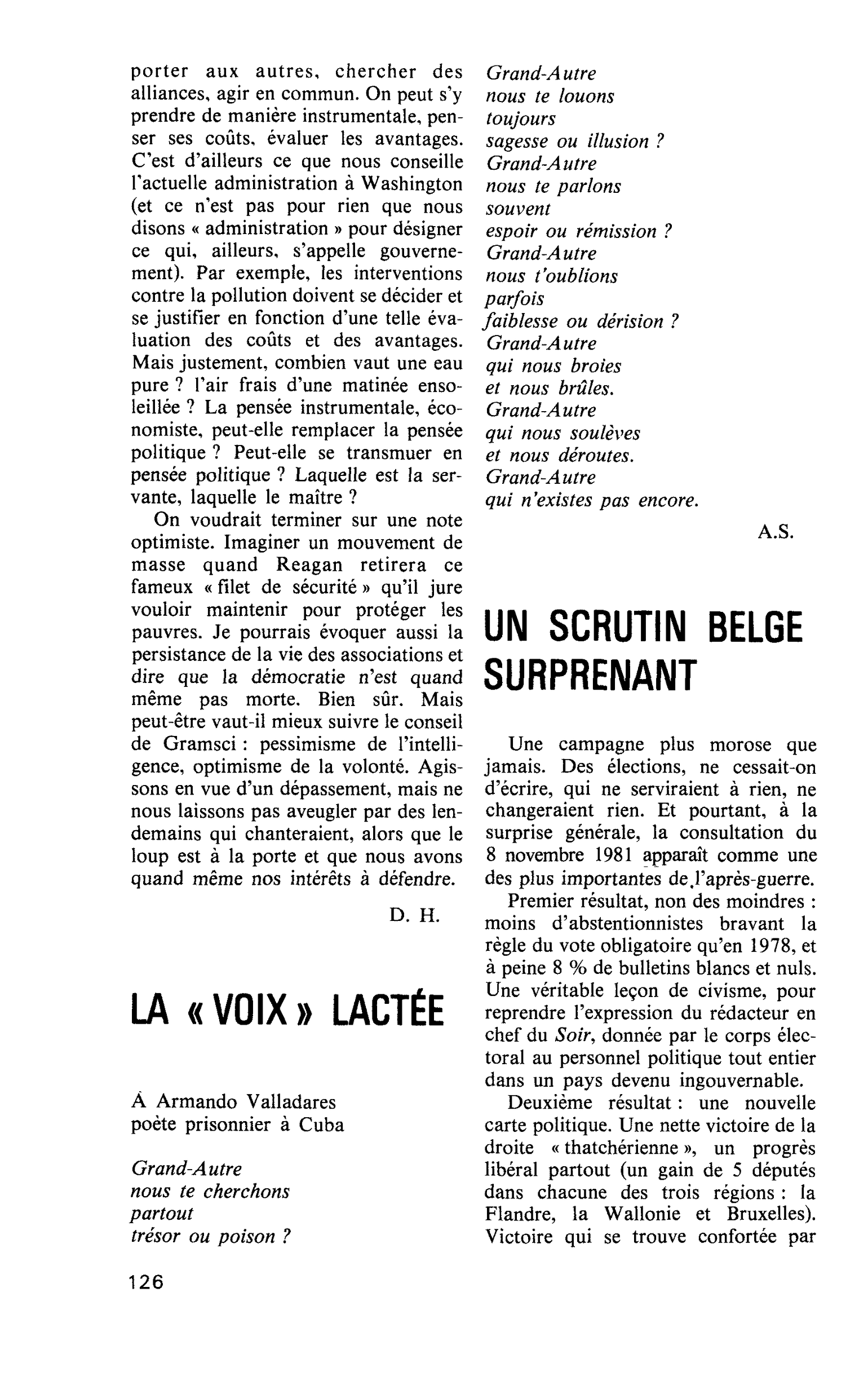 LA « VOIX » LACTÉE