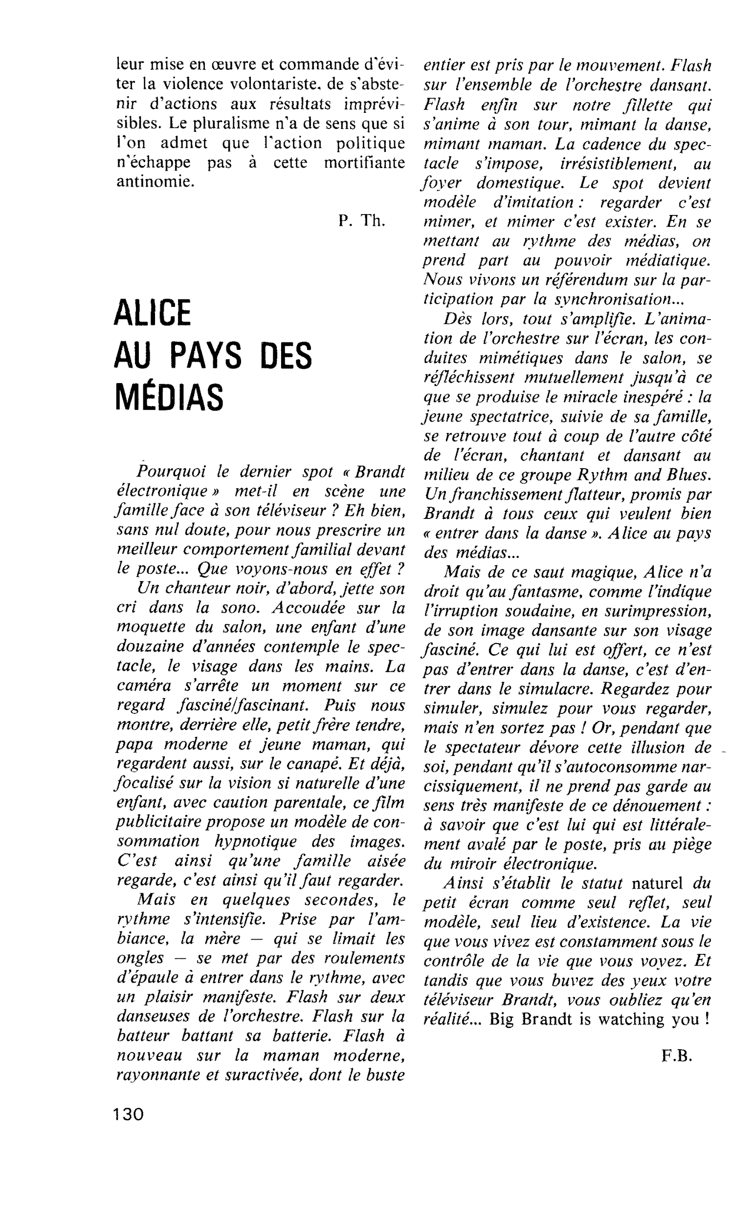 ALICE AU PAYS DES MÉDIAS