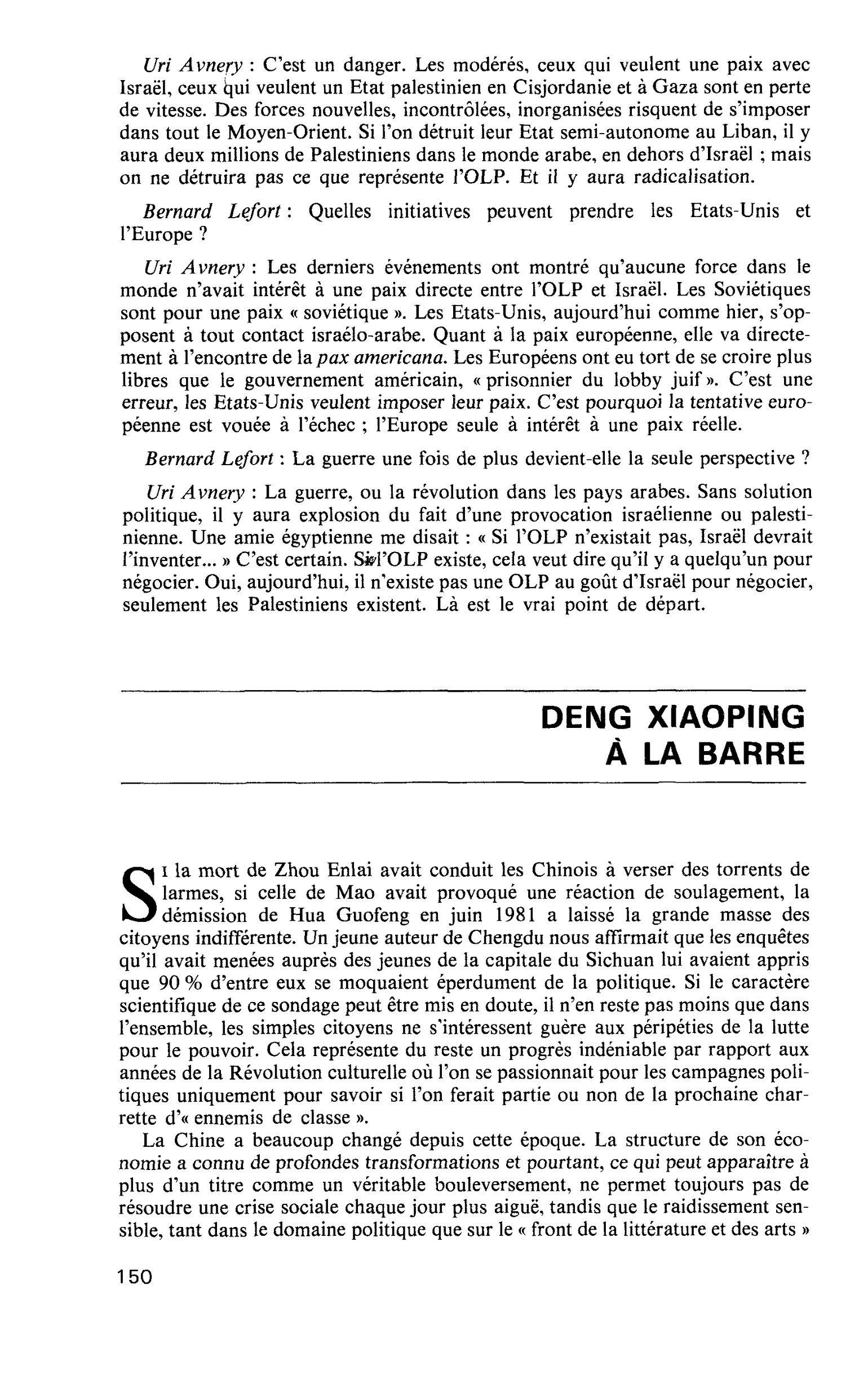 DENG XIAOPING À LA BARRE