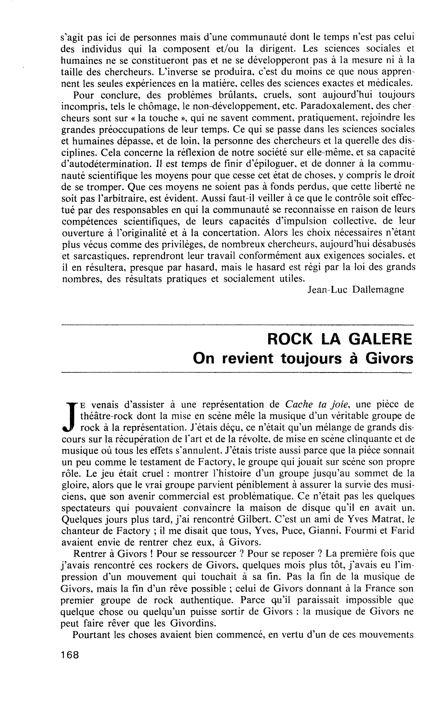 ROCK LA GALERE. On revient toujours à Givors