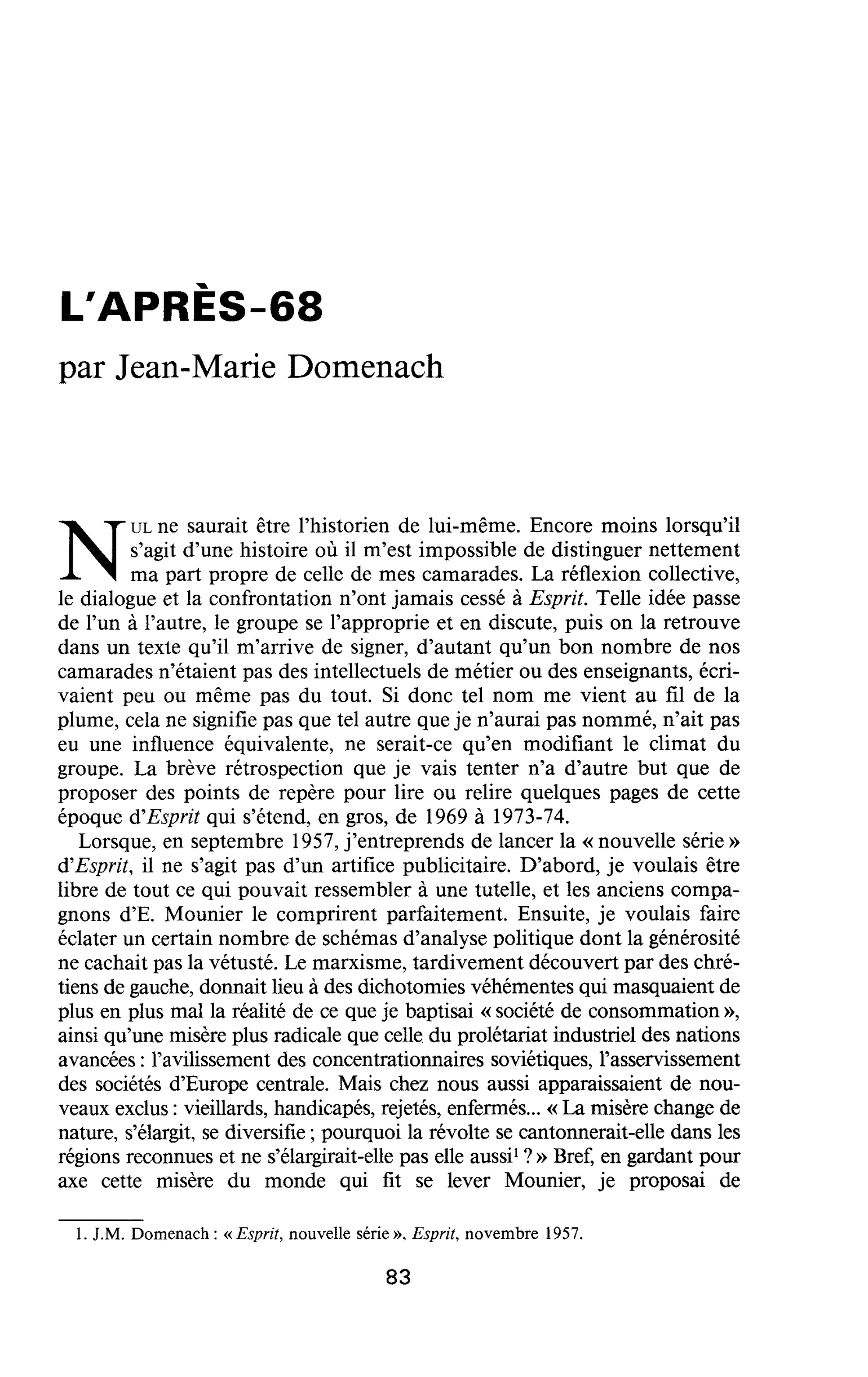 L’APRÈS-68