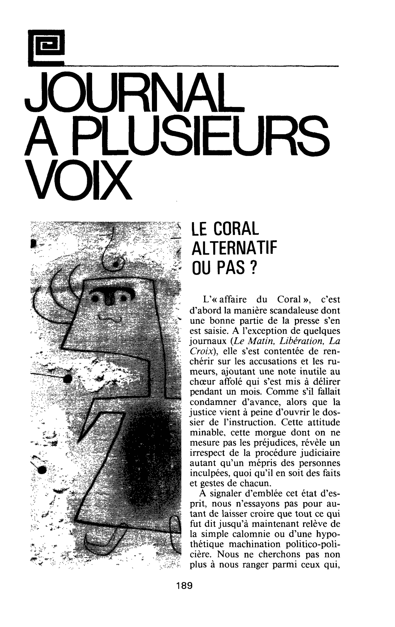 LE CORAL ALTERNATIF OU PAS ?