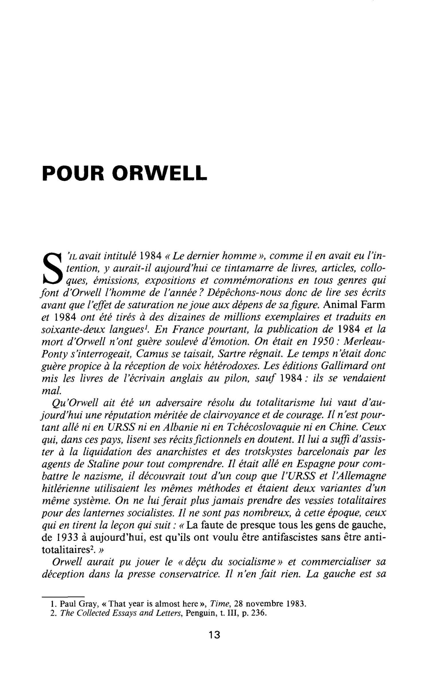 POUR ORWELL