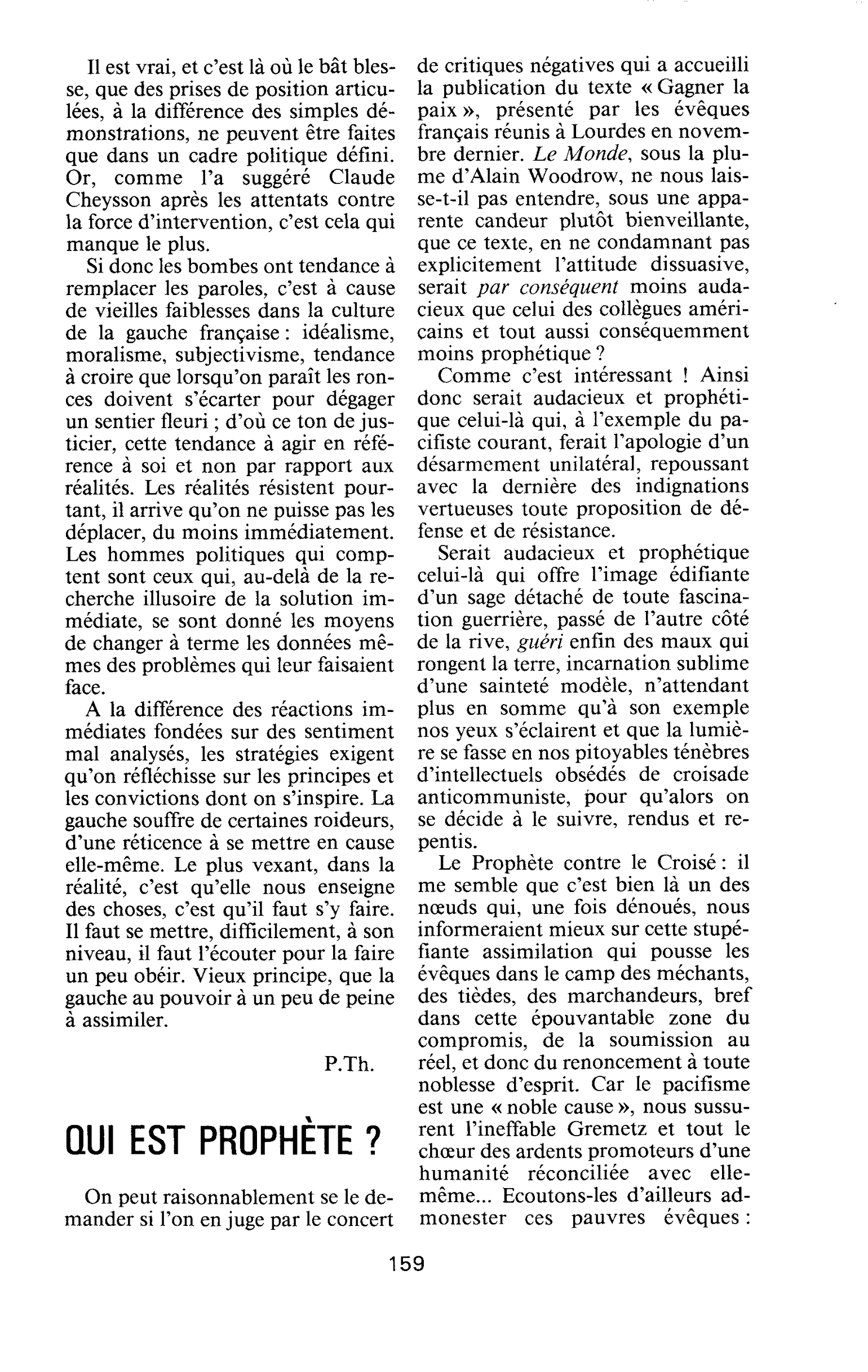 QUI EST PROPHETE ?