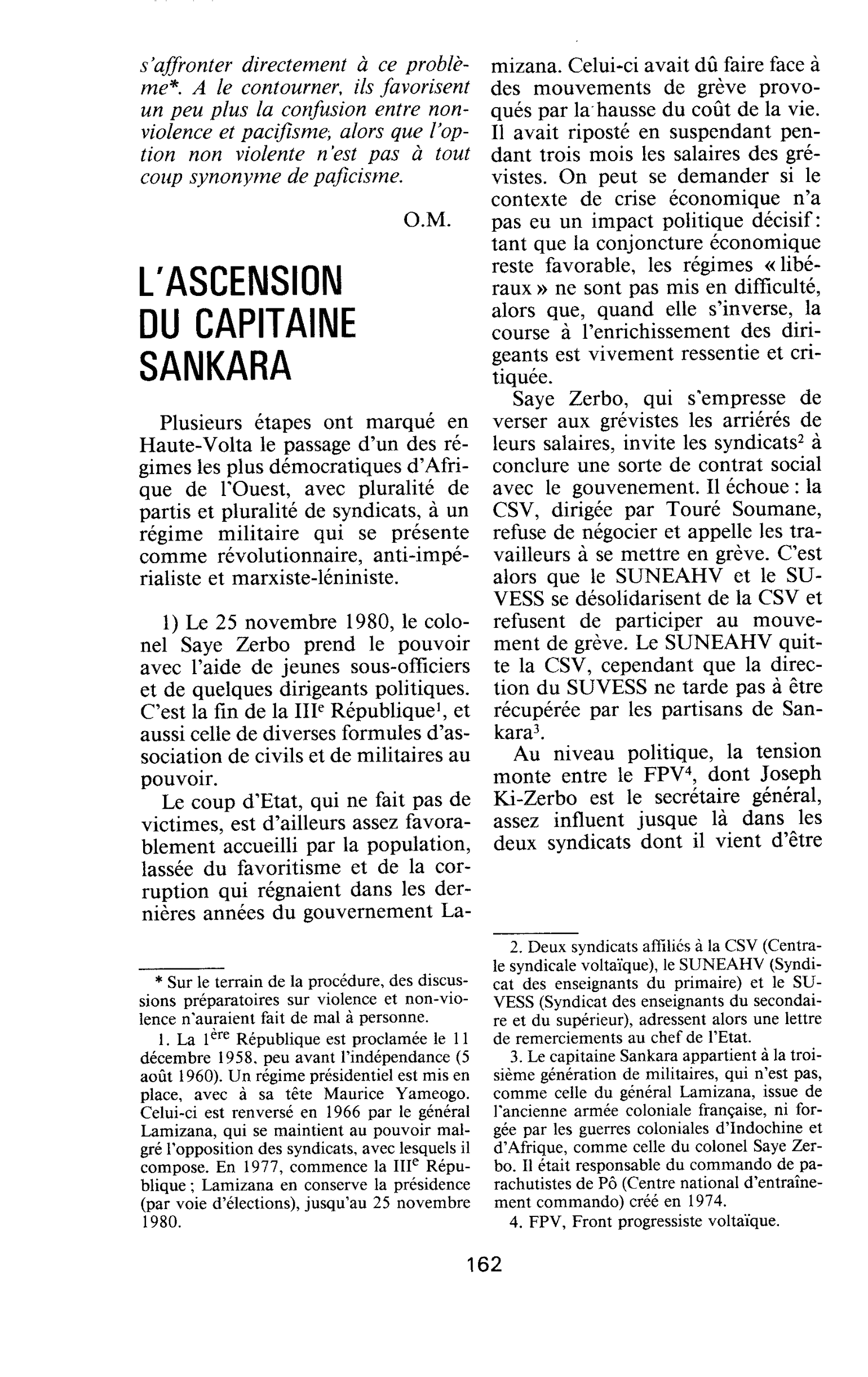 L’ASCENSION DU CAPITAINE SANKARA