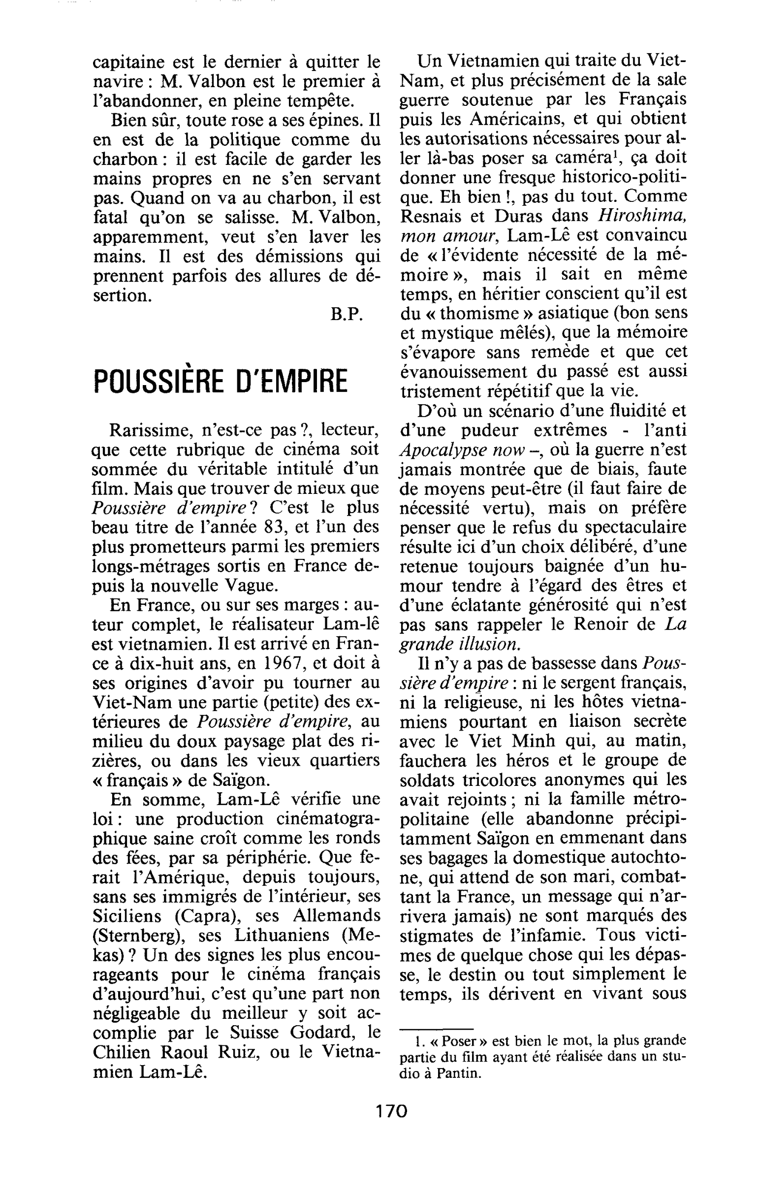 POUSSIÈRE D’EMPIRE