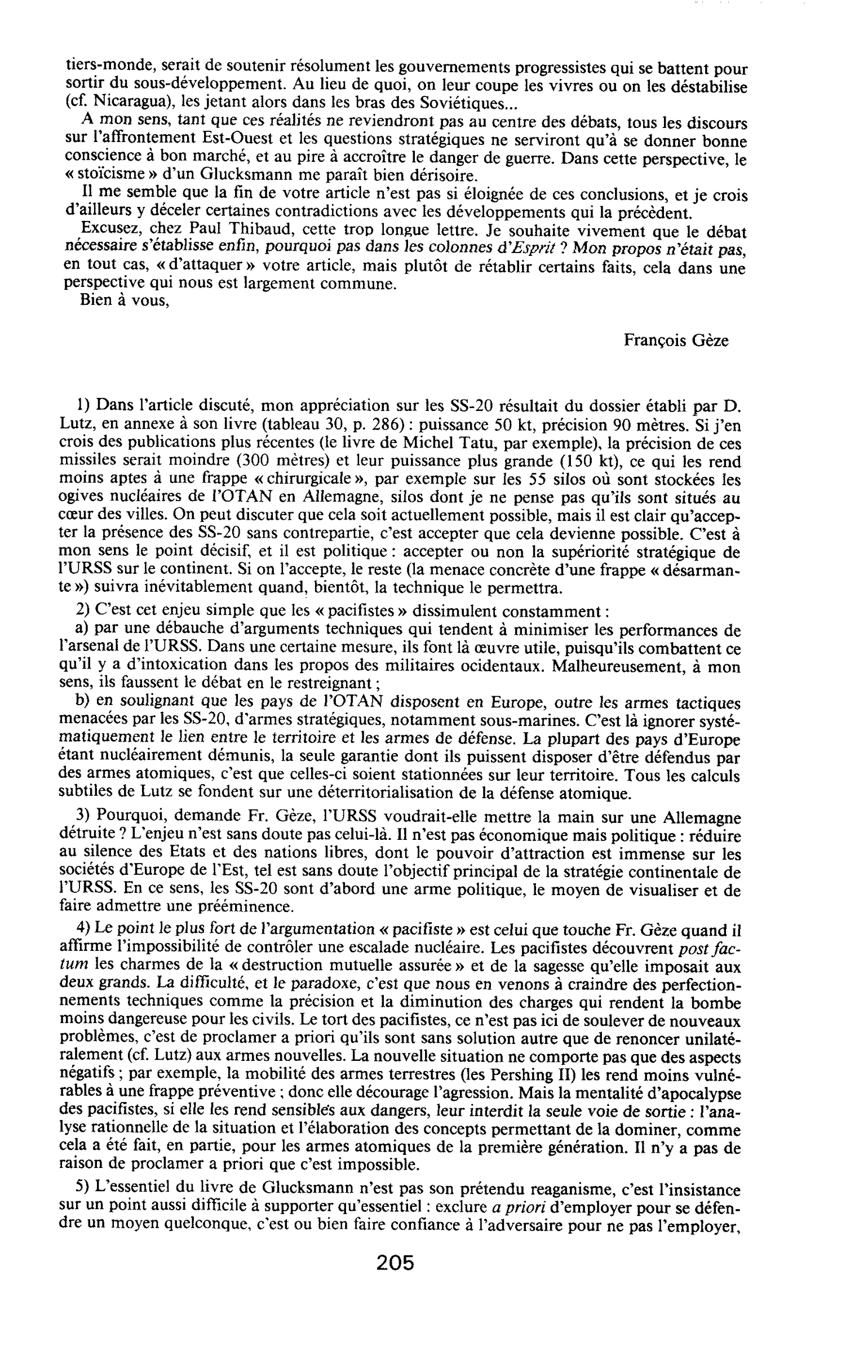 Correspondance