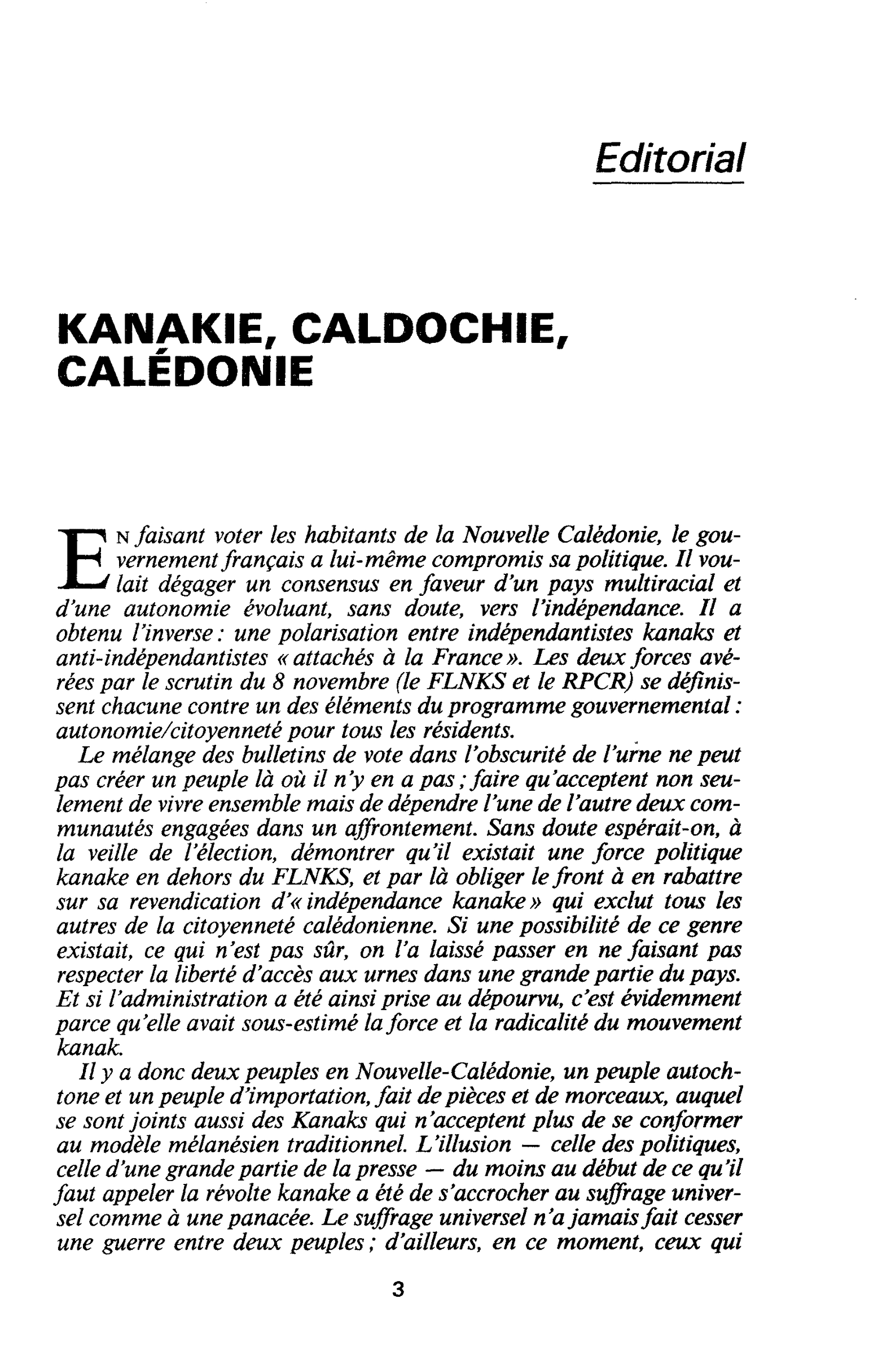 KANAKIE, CALDOCHIE, CALÉDONIE